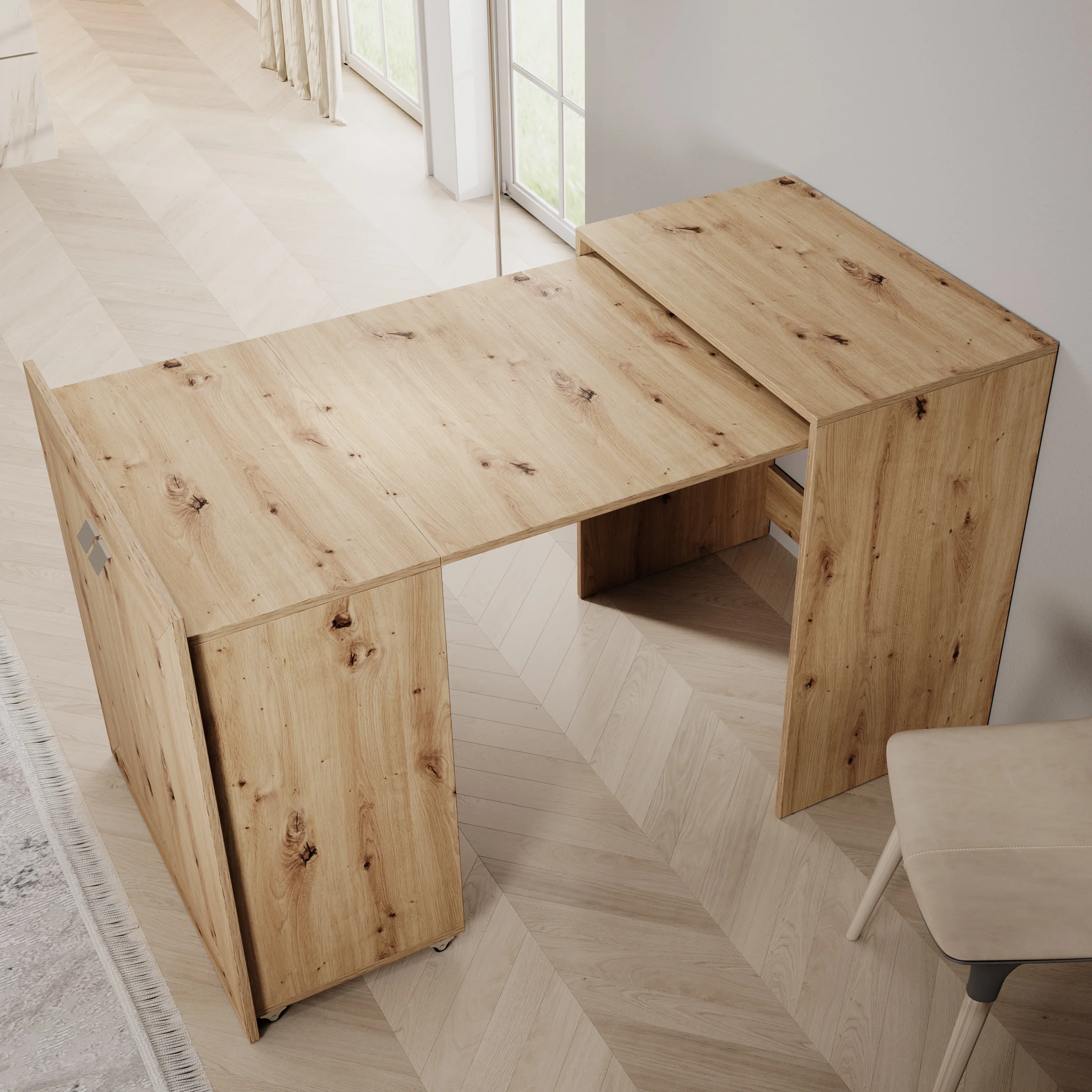 Emino - Bureau - Eikenpatroon - 72x47x79 cm - Image 7