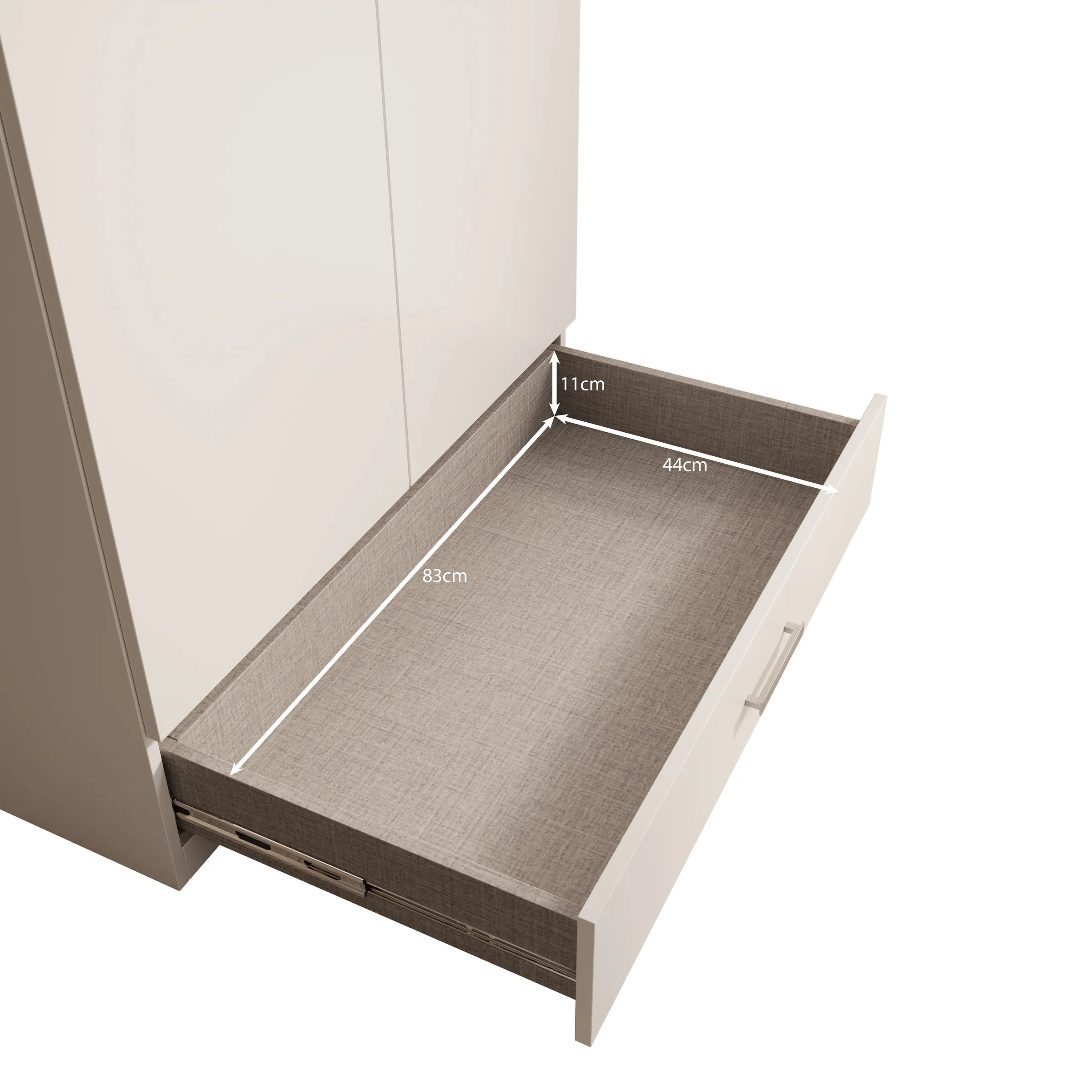 Enzio - Kledingkast met 2 deuren - Wit - 90x54x211 cm - Image 6