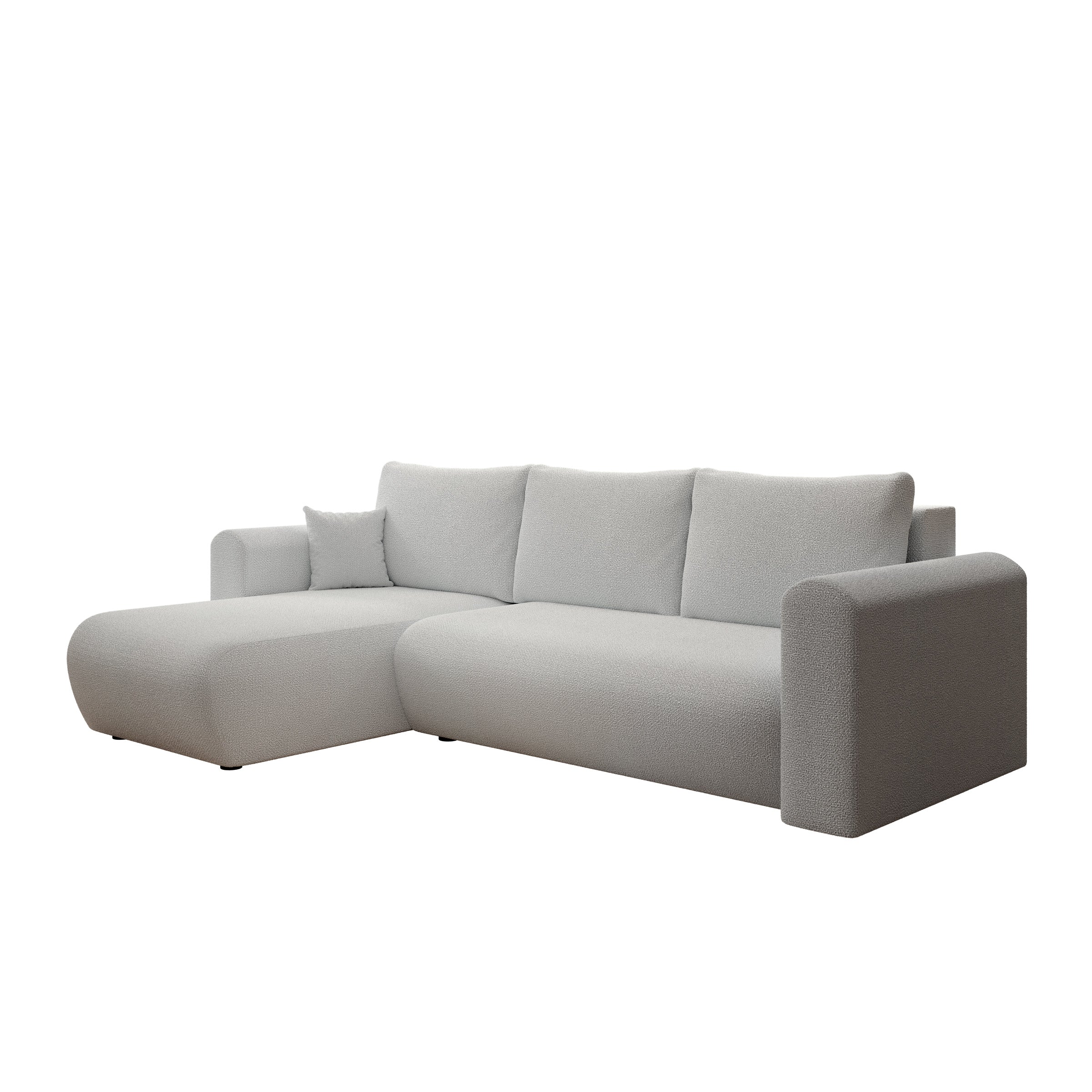 Esencia - Hoekbank 3-zits met chaise longue - Stof grijs - 252x158x80 cm - Image 5