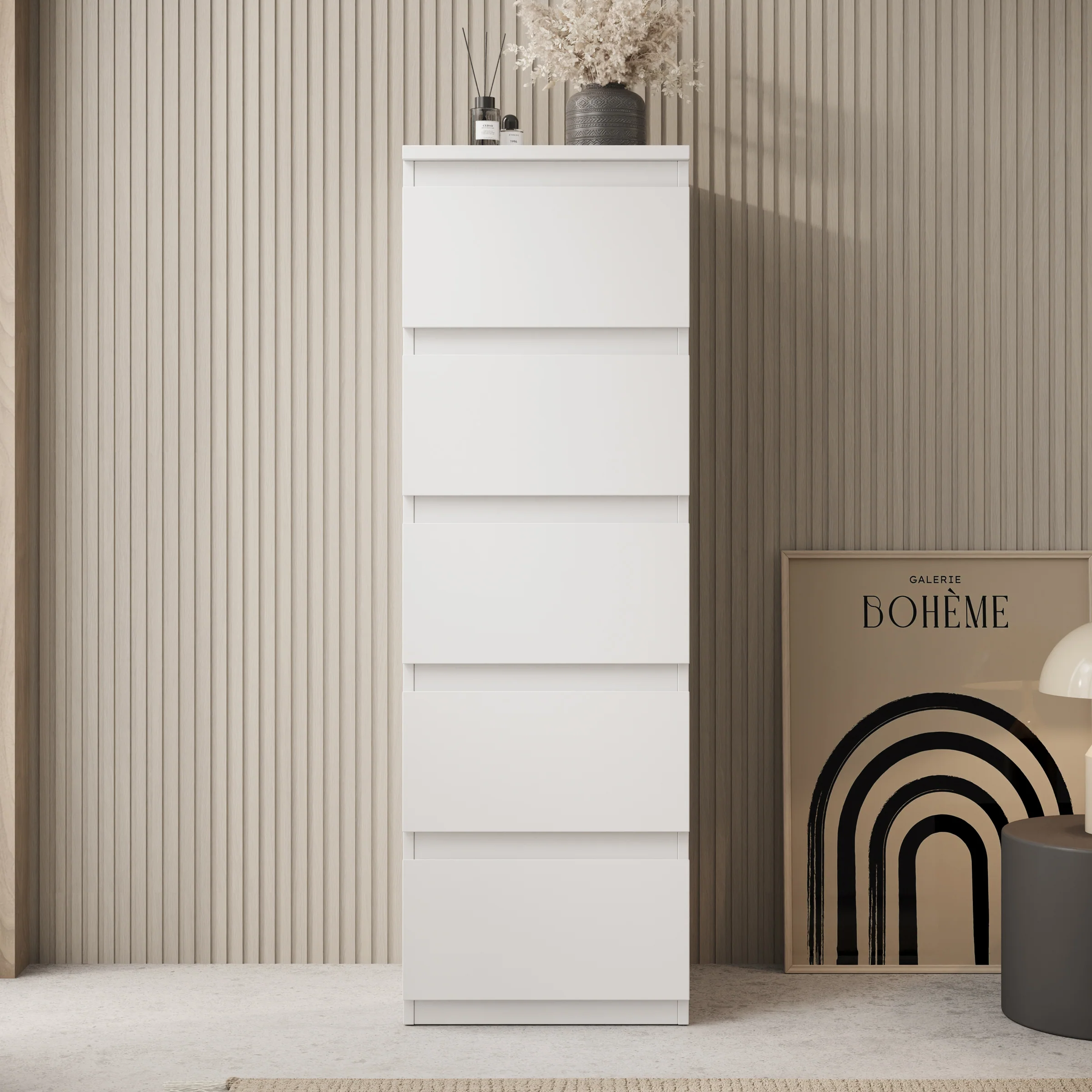 Eskar - Schoenenkast - Wit - 42x42x128 cm - Image 3