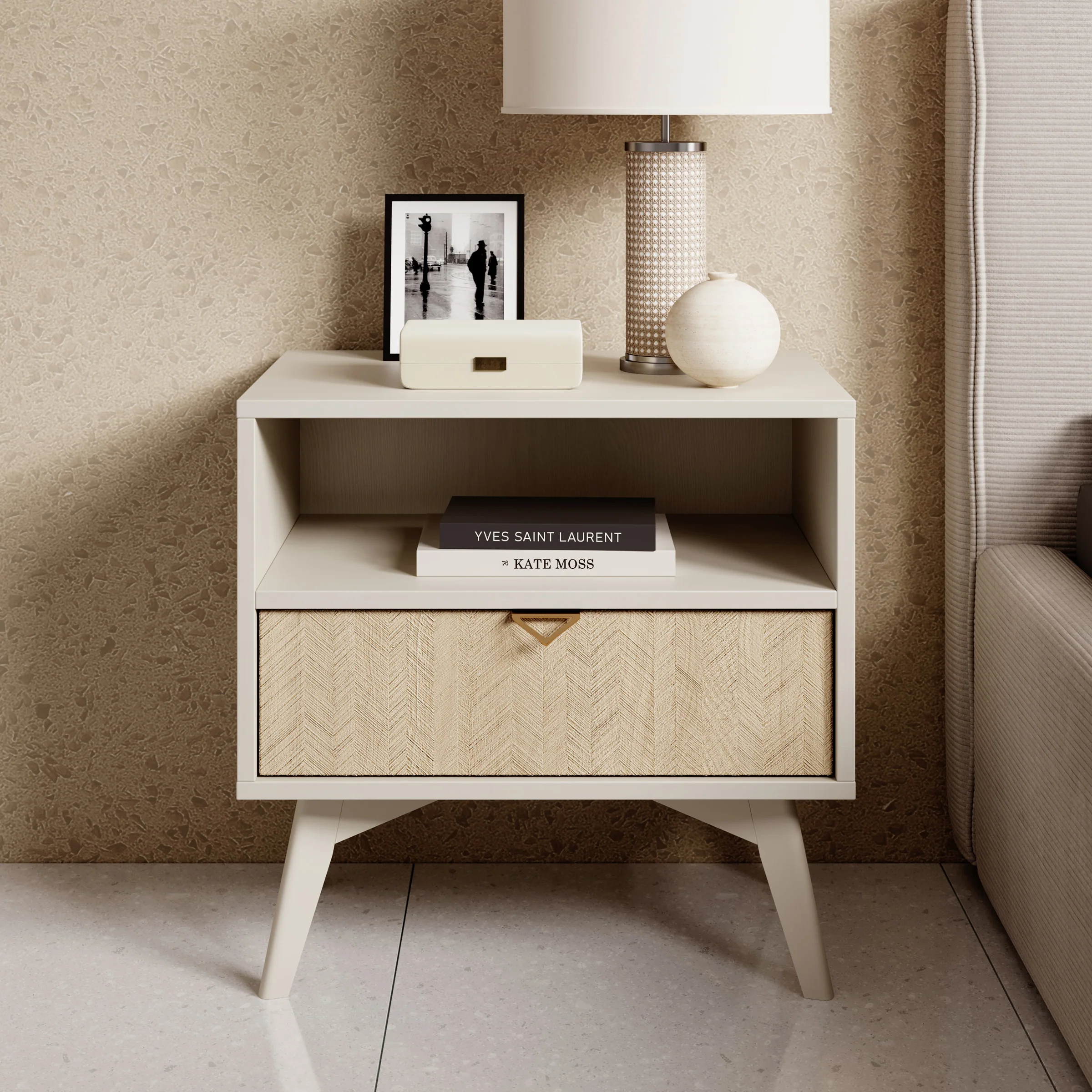 Essence - Nachtkastje - Beige/licht eiken - 54x38x54 cm - Image 3