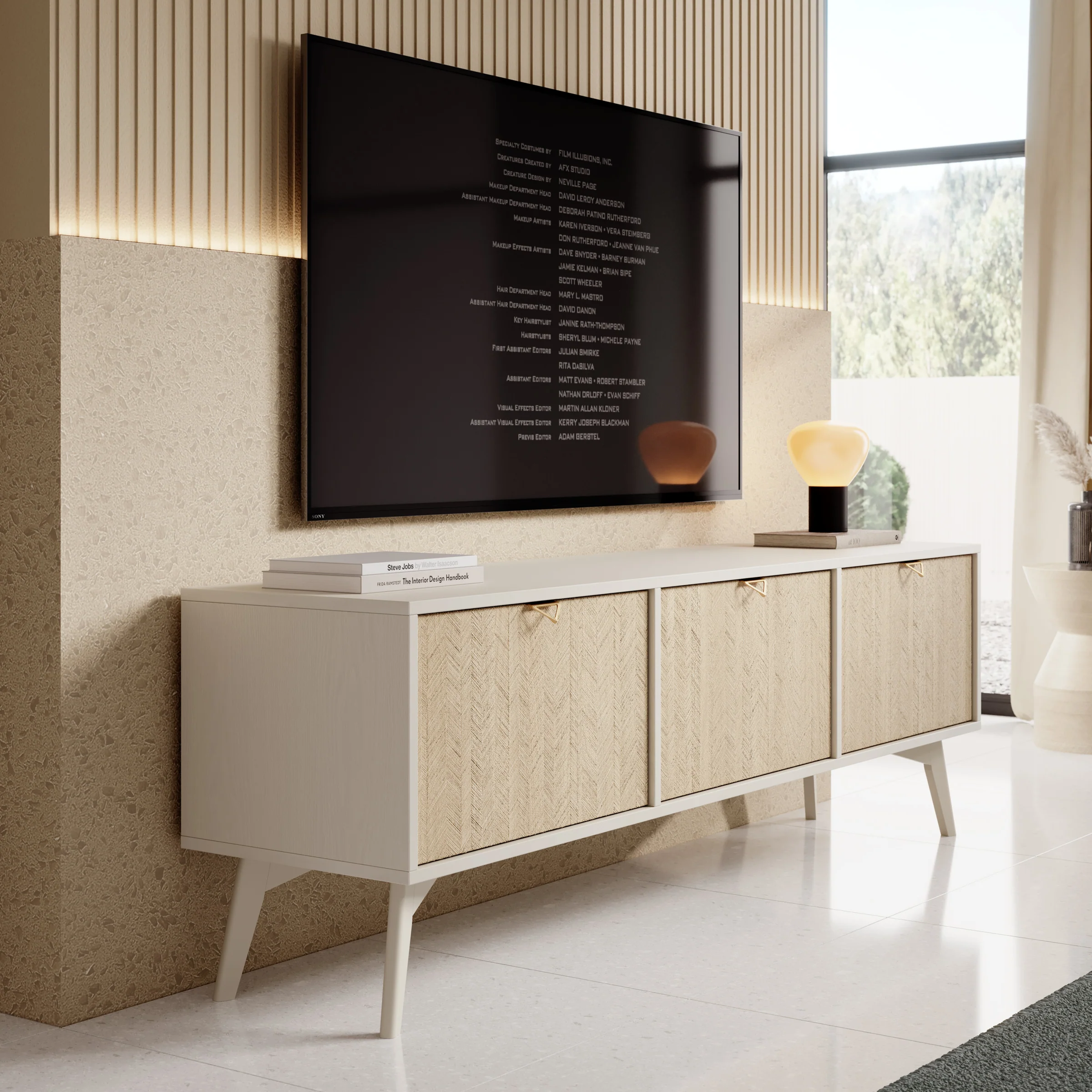 Essence - TV-Meubel - Beige/licht eiken - 158 cm - Image 4