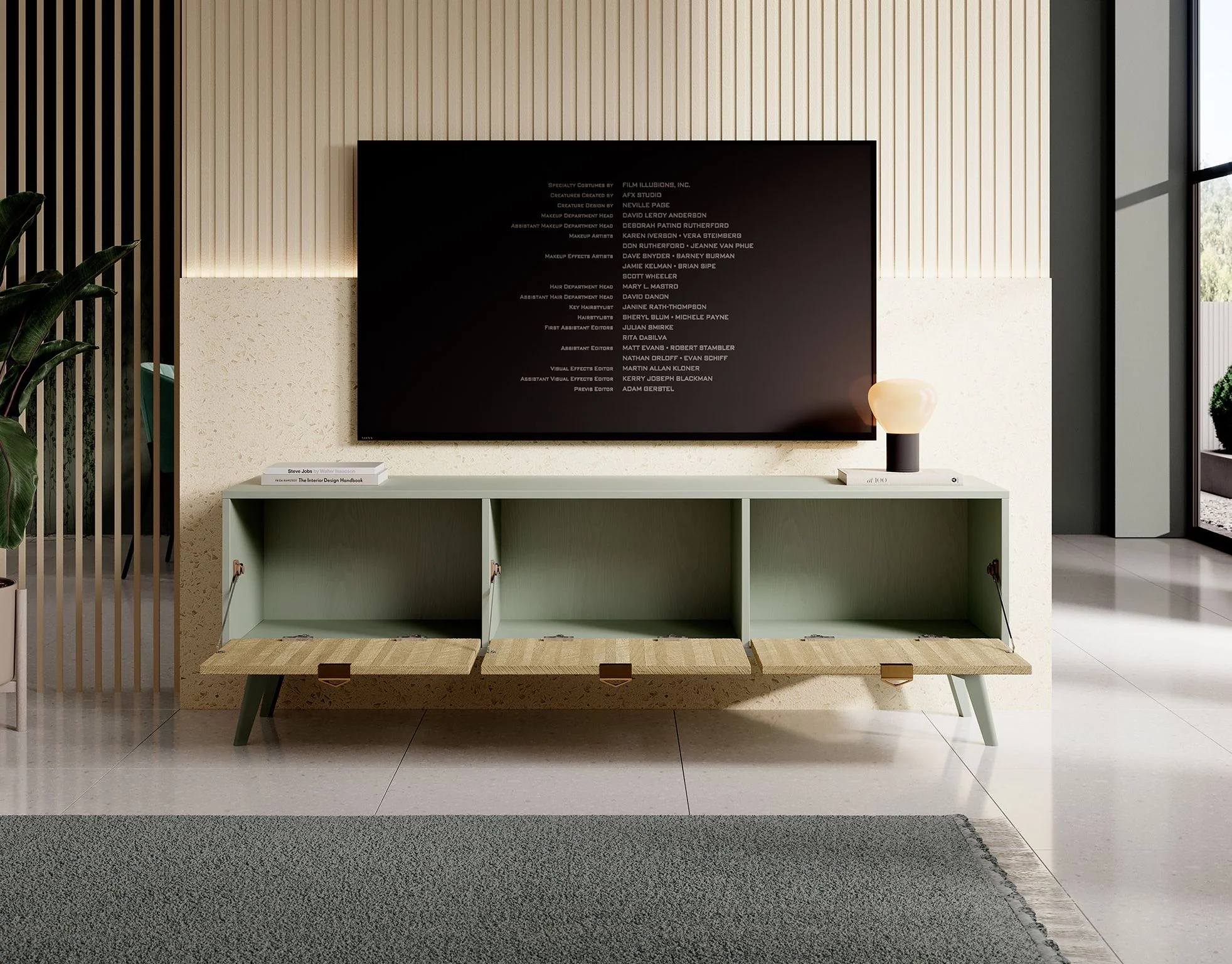 Essence - TV-Meubel - Groen/licht eiken - 158 cm - Image 3