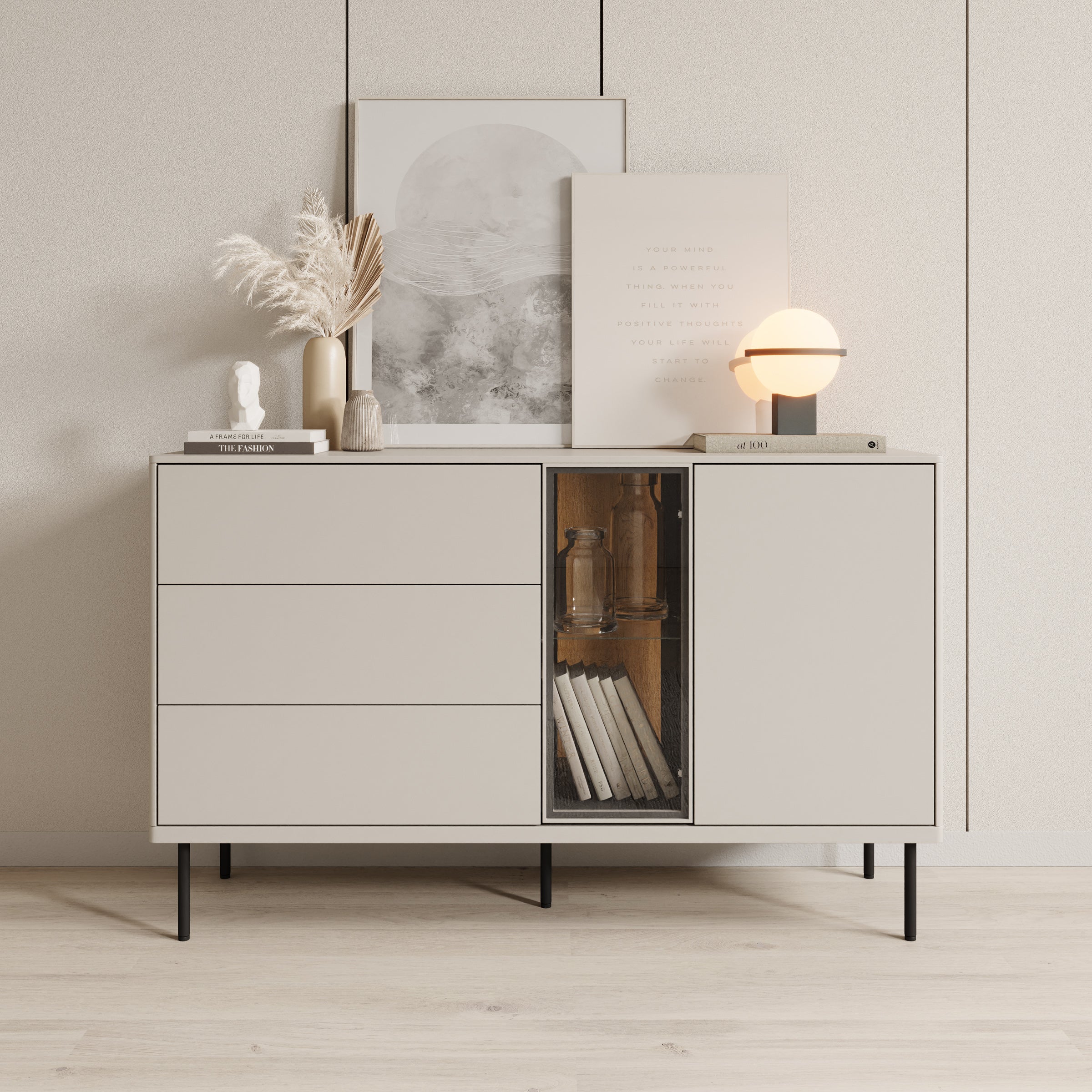 Estrella - Dressoir - Beige - 134x41x83 cm - Image 3