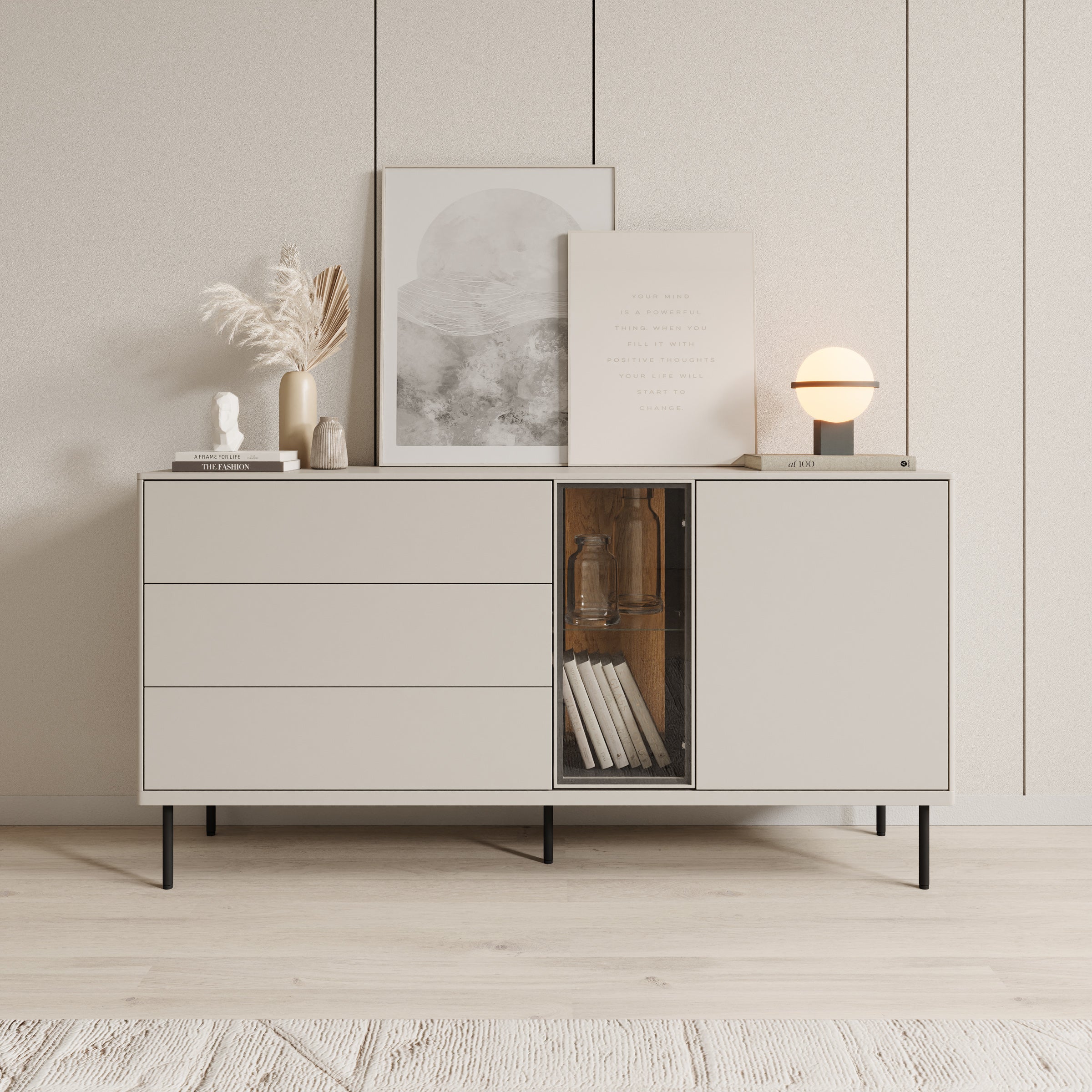 Estrella - Dressoir - Beige - 161x41x83 cm - Image 3