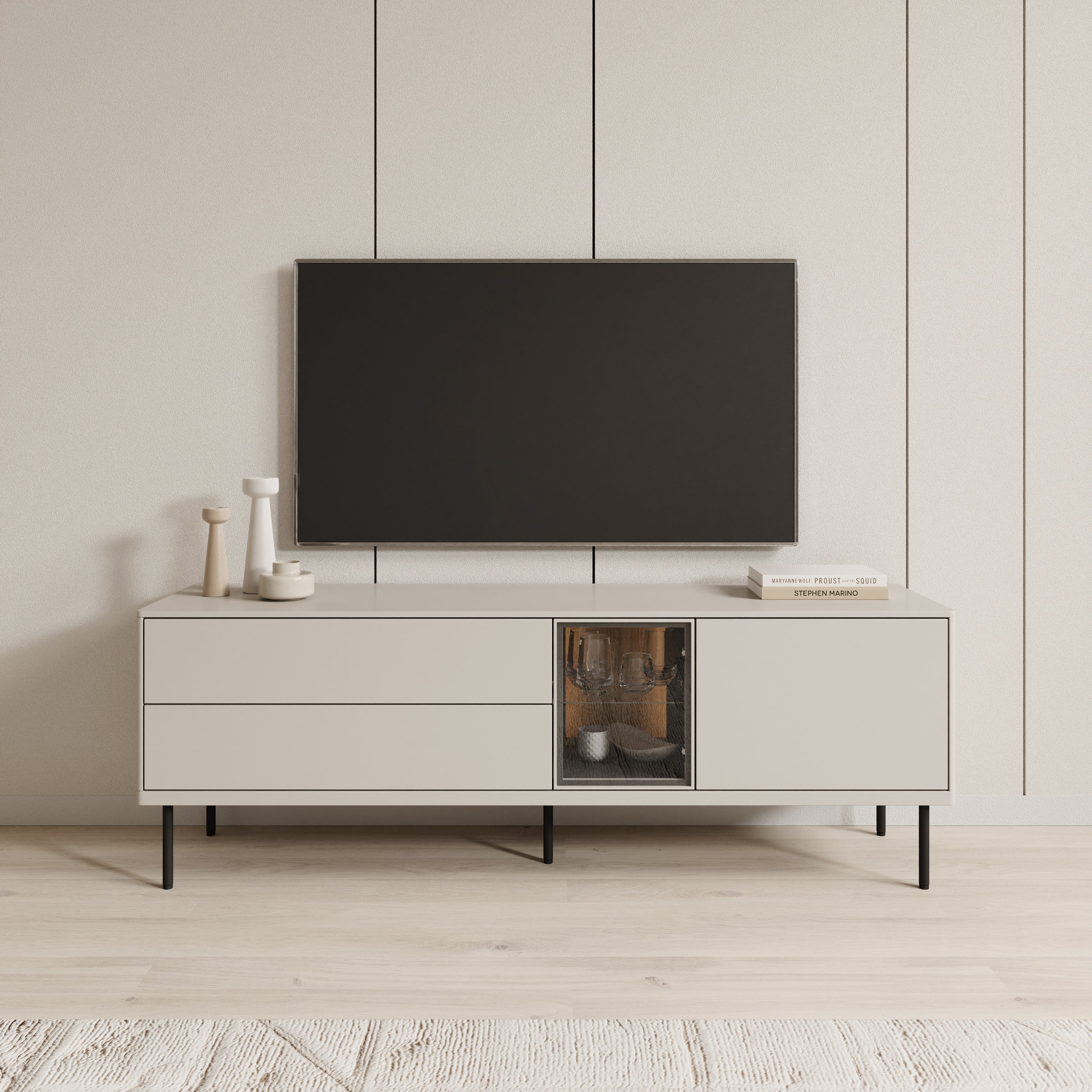 Estrella - TV-Meubel - Beige - 161x41x56 cm - Image 3