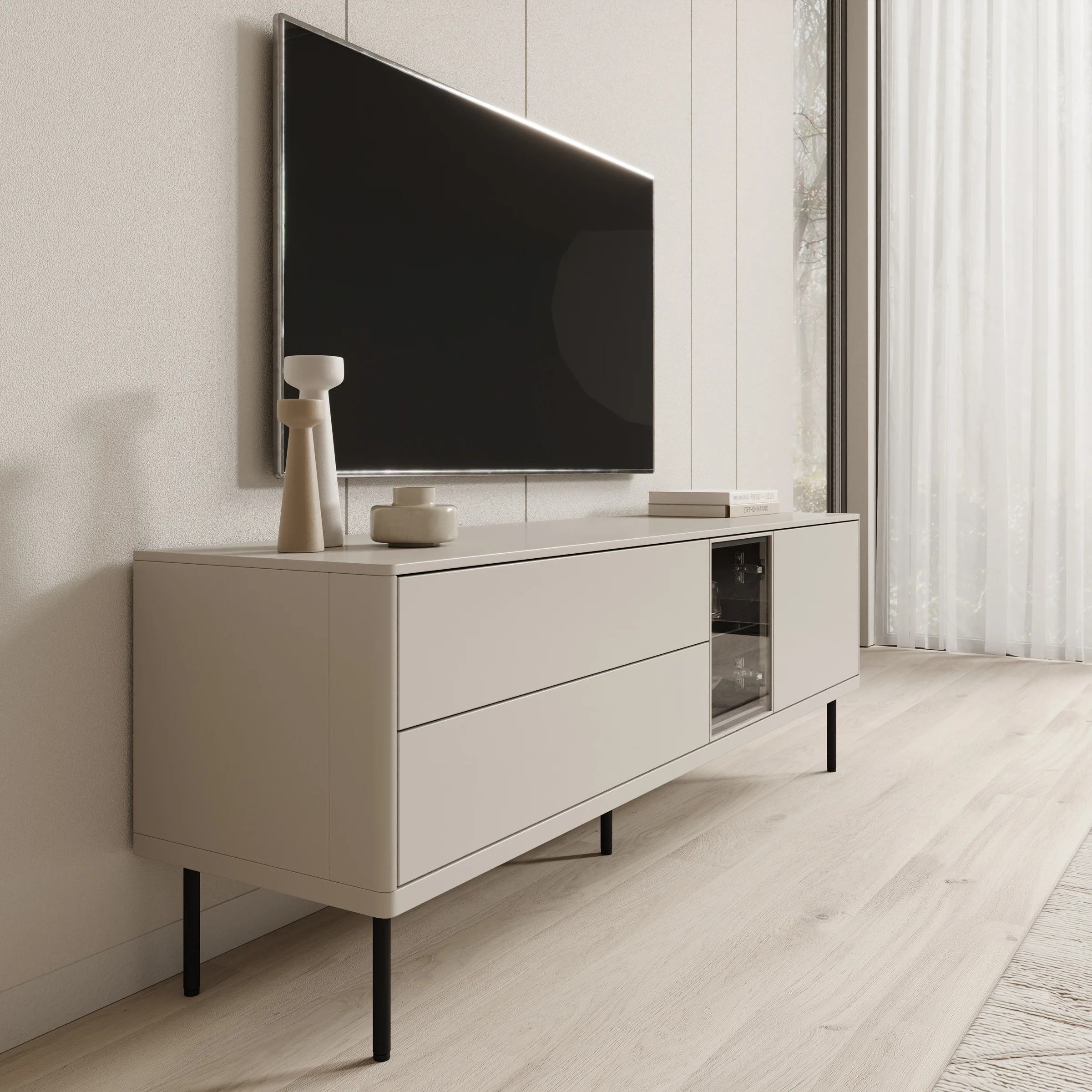 Estrella - TV-Meubel - Beige - 161x41x56 cm - Image 4