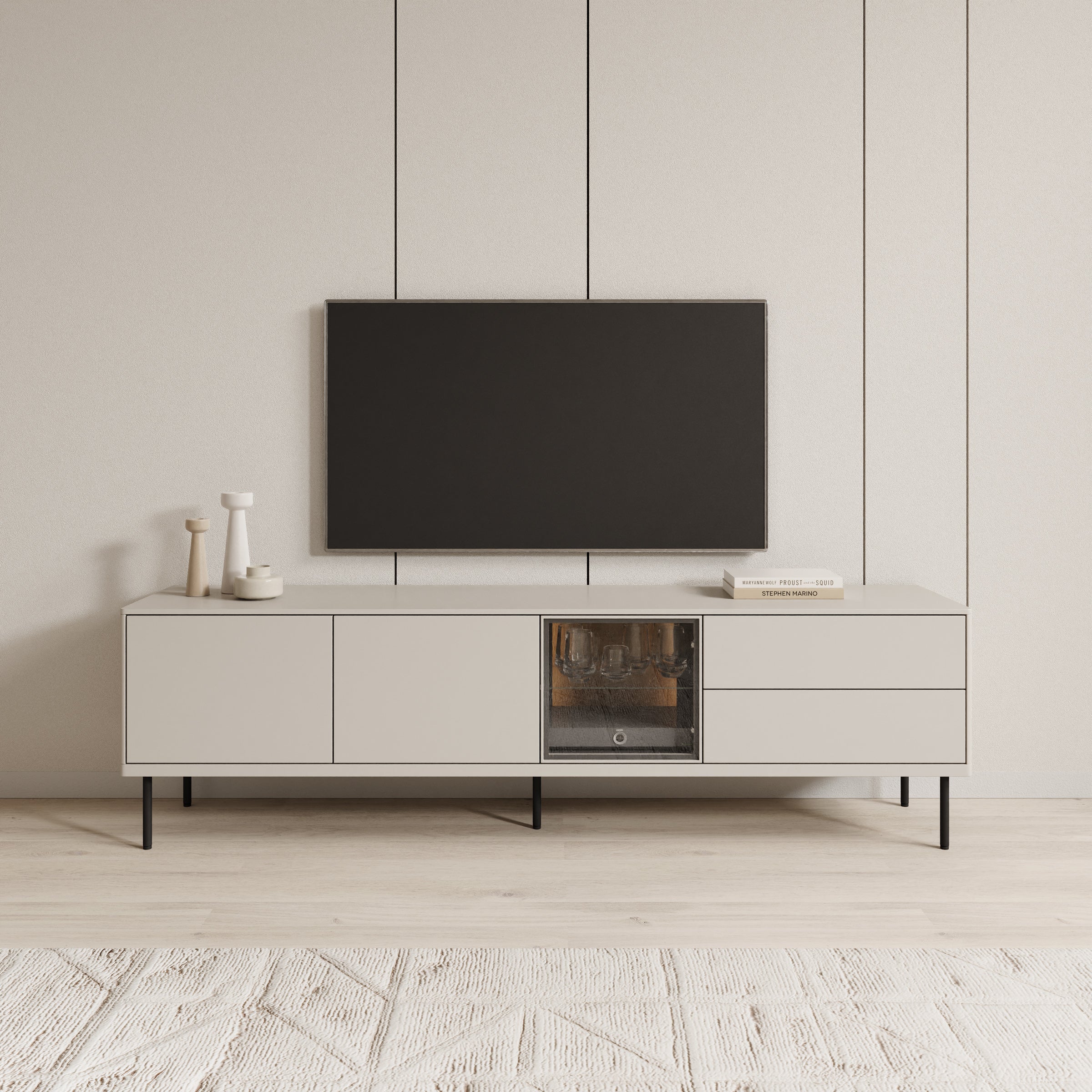 Estrella - TV-Meubel - Beige - 194x41x56 cm - Image 3