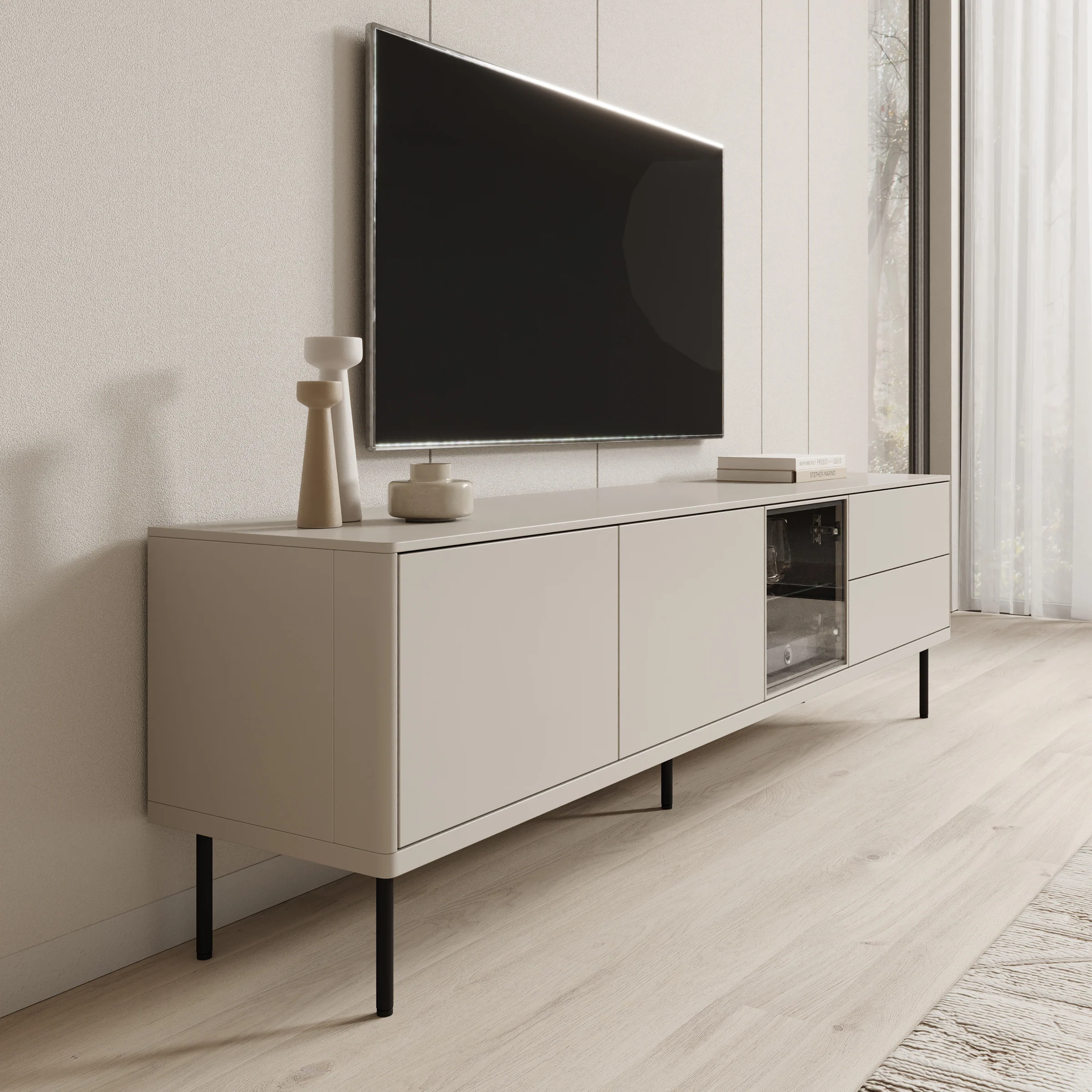Estrella - TV-Meubel - Beige - 194x41x56 cm - Image 4