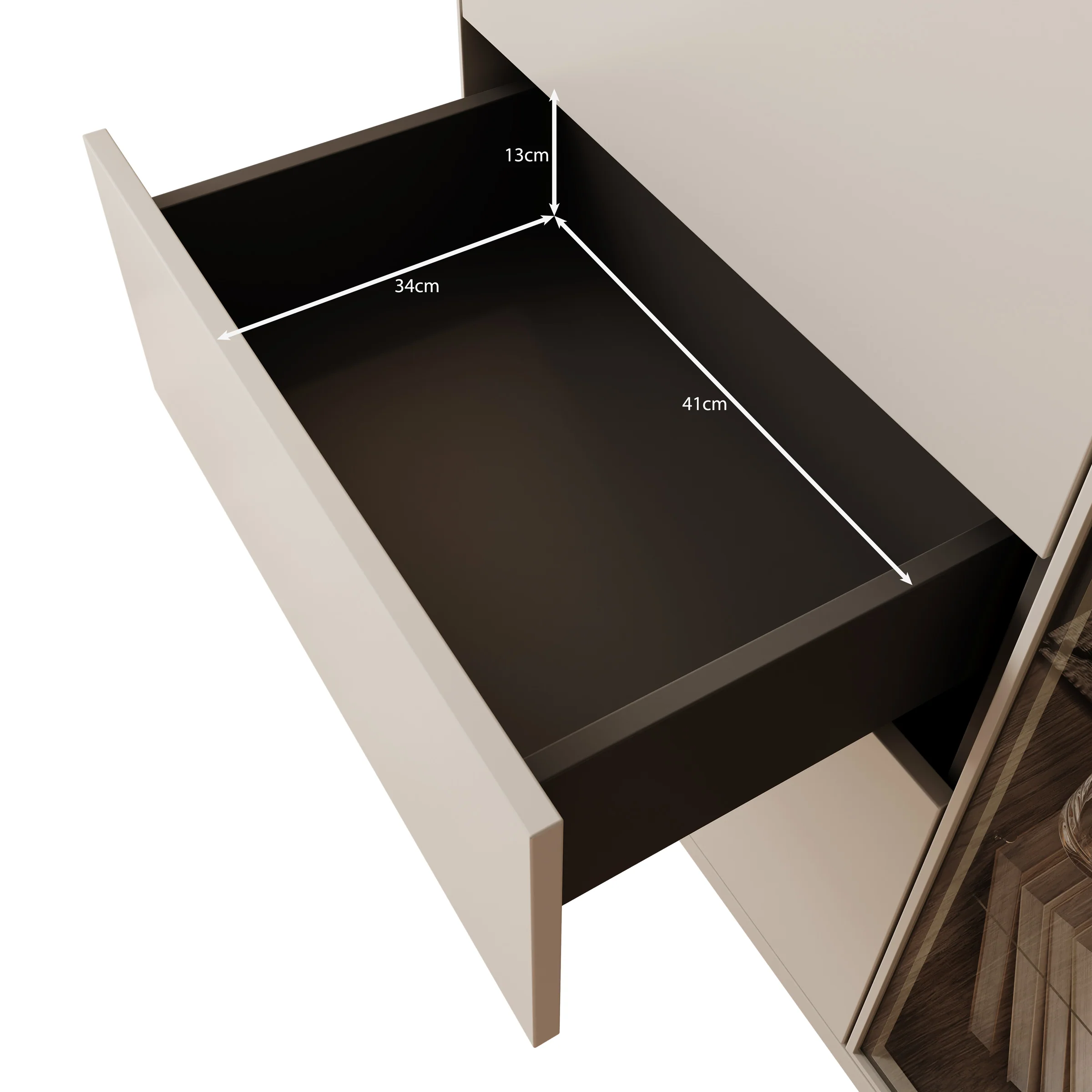 Estrella - Vitrinekast - Beige - 98x41x140 cm - Image 6