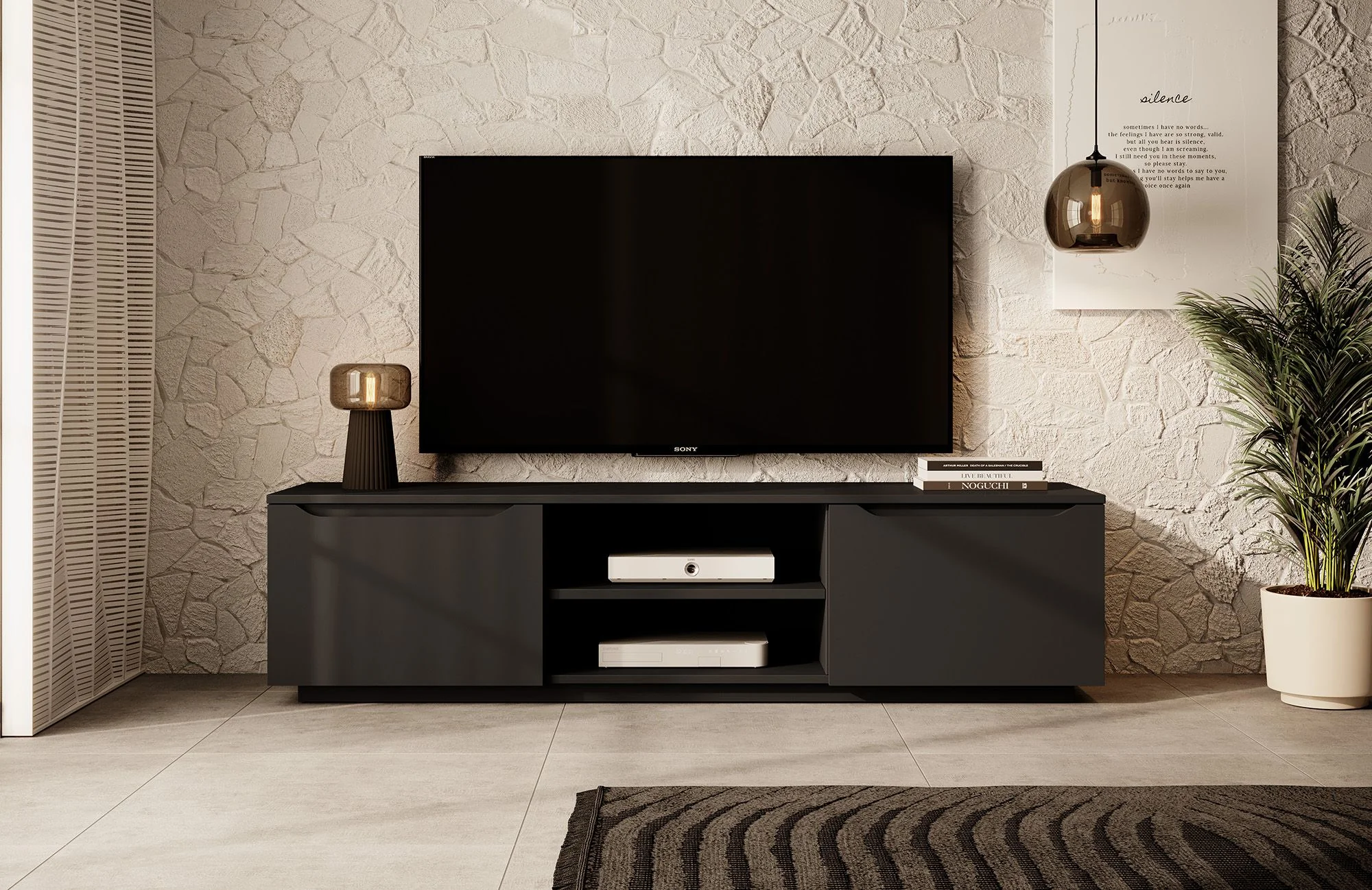 Fairmont - TV-Meubel - Mat zwart - 160 cm - Image 2