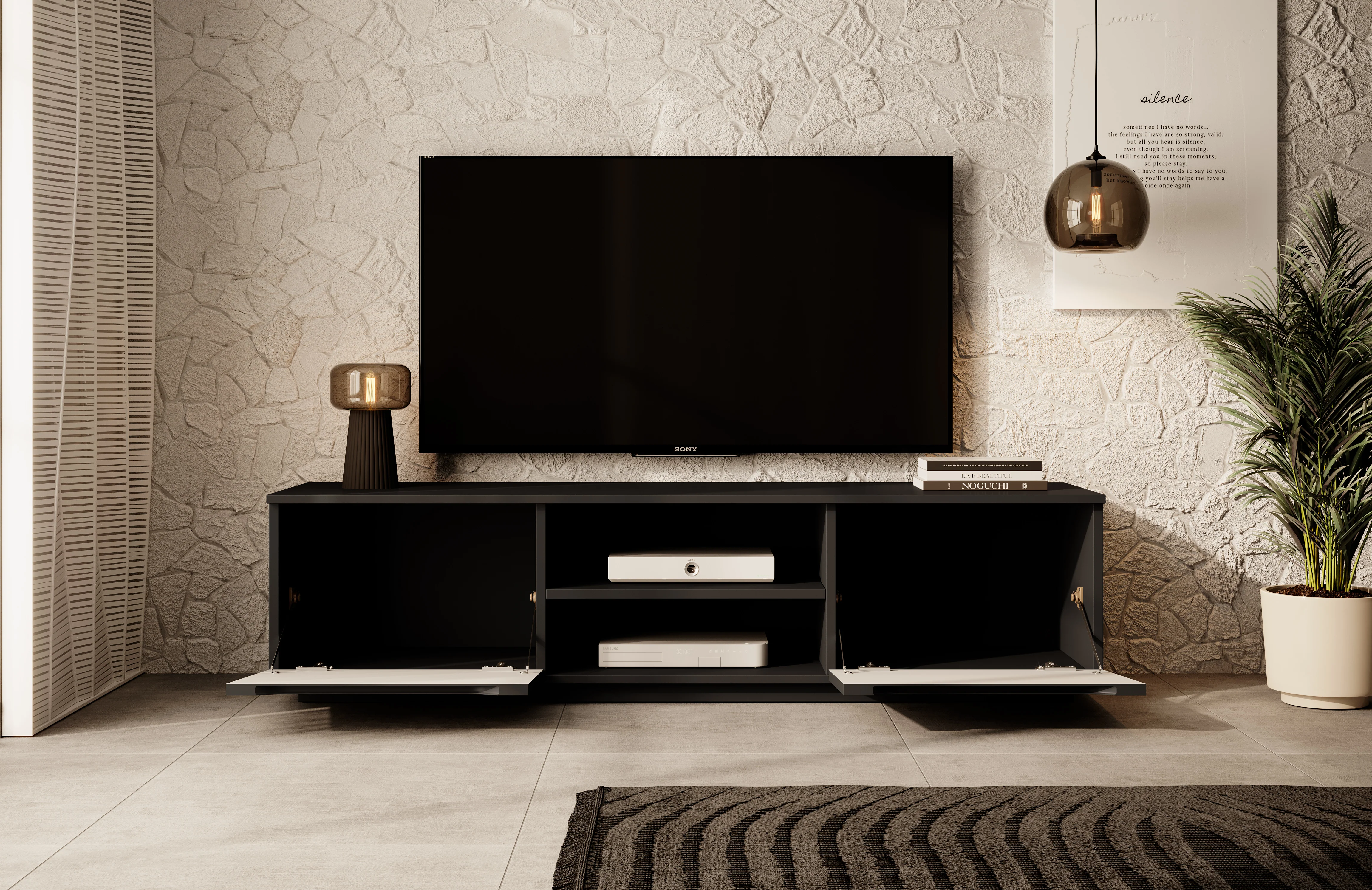Fairmont - TV-Meubel - Mat zwart - 160 cm - Image 3