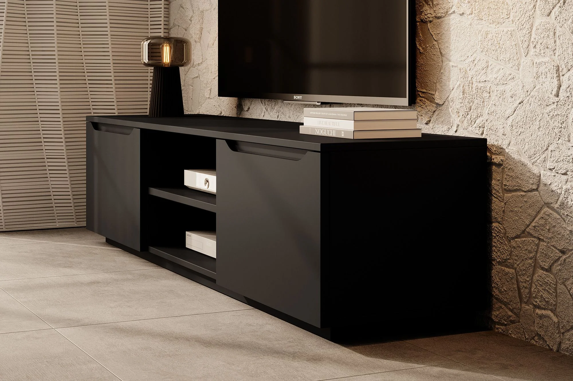 Fairmont - TV-Meubel - Mat zwart - 160 cm - Image 4