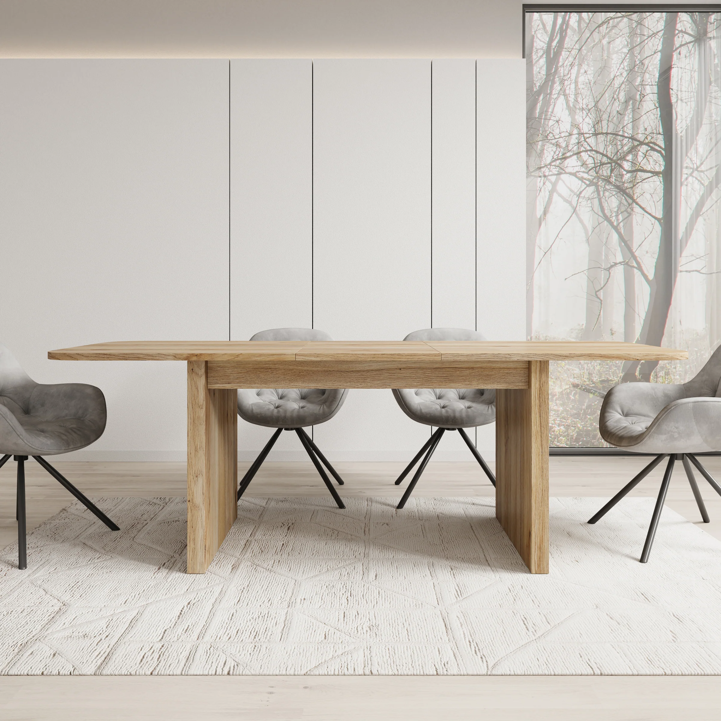 Falero - Eetkamertafel - Eiken - 180x90x77 cm - Image 3