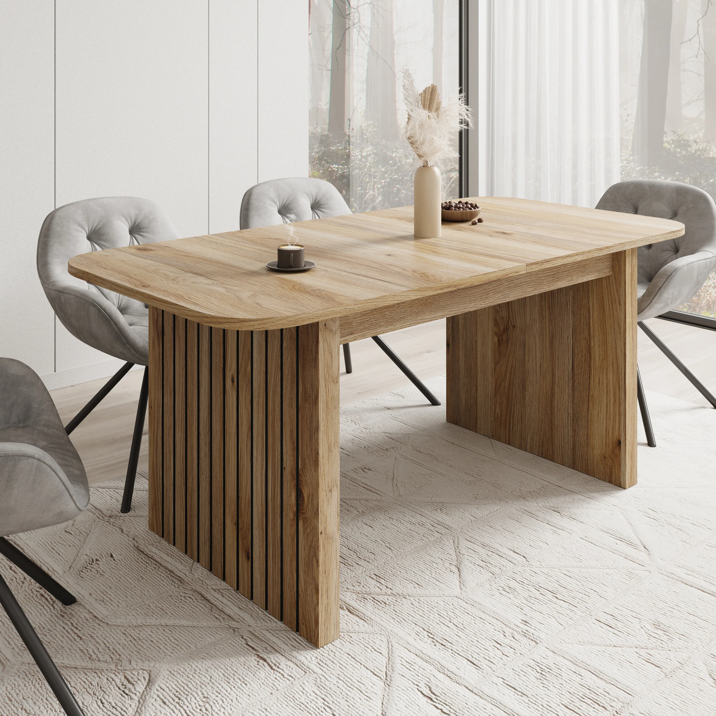 Falero - Eetkamertafel - Eiken - 180x90x77 cm - Image 5