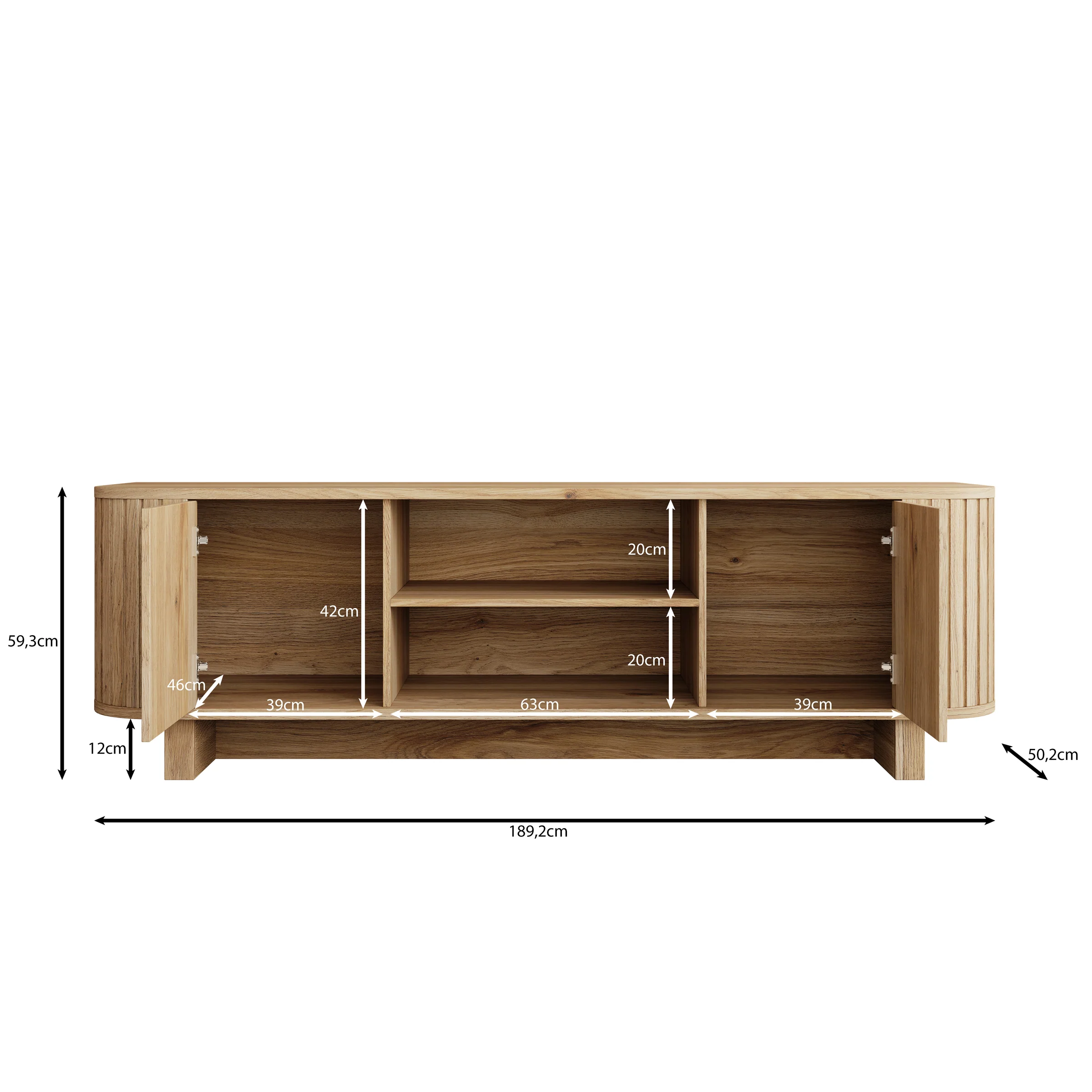 Falero - TV-Meubel - Eikenpatroon - 189x50x59 cm - Image 5