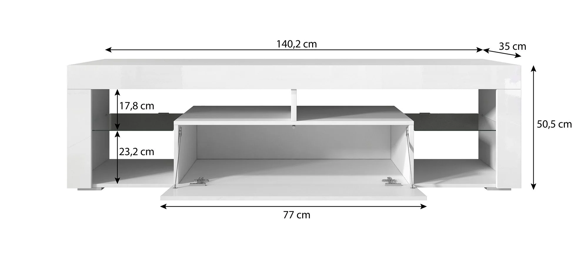 Fancy - TV-Meubel - Grijs/eiken  - 140 cm - Image 5