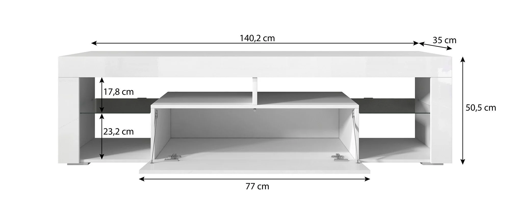 Fancy - TV-Meubel - Zwart  - 140 cm - Image 5