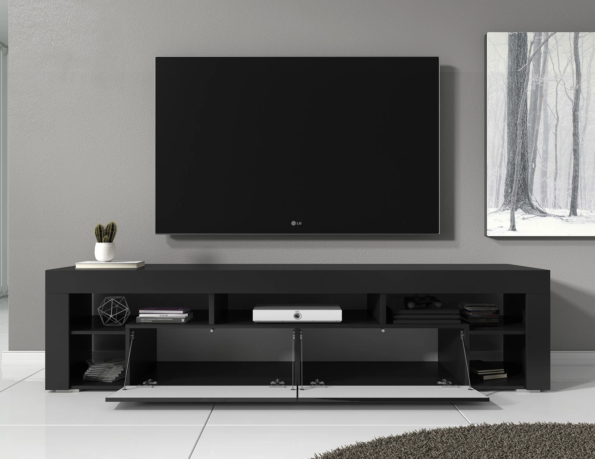 Fancy - TV-Meubel - Zwart  - 200 cm - Image 3