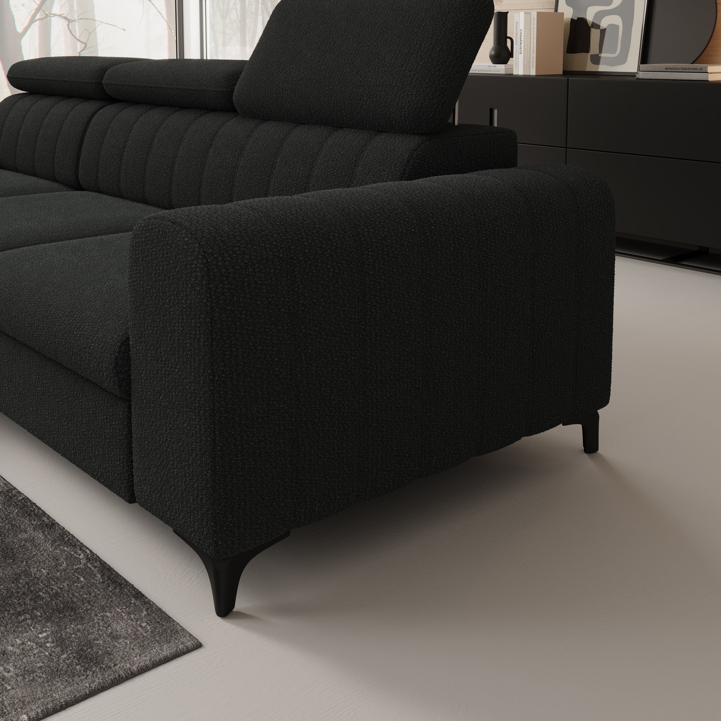 Fanoe - Hoekbank 3-zits met chaise longue - Stof zwart - Links - Image 3
