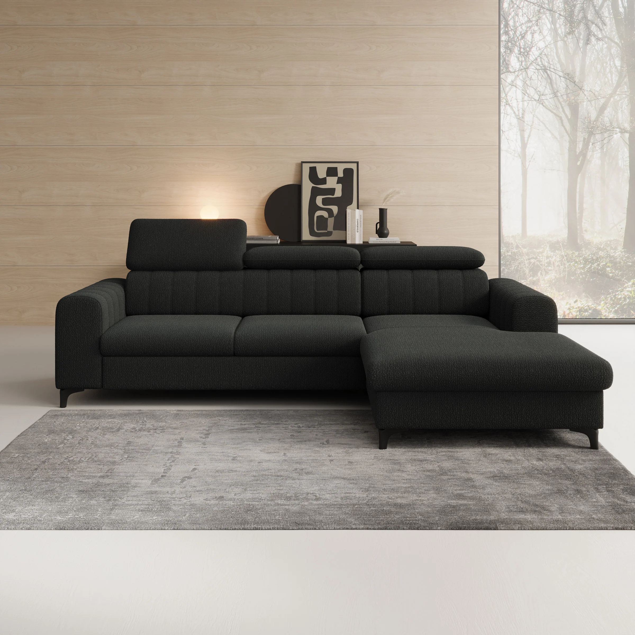 Fanoe - Hoekbank 3-zits met chaise longue - Stof zwart - Rechts - Image 2