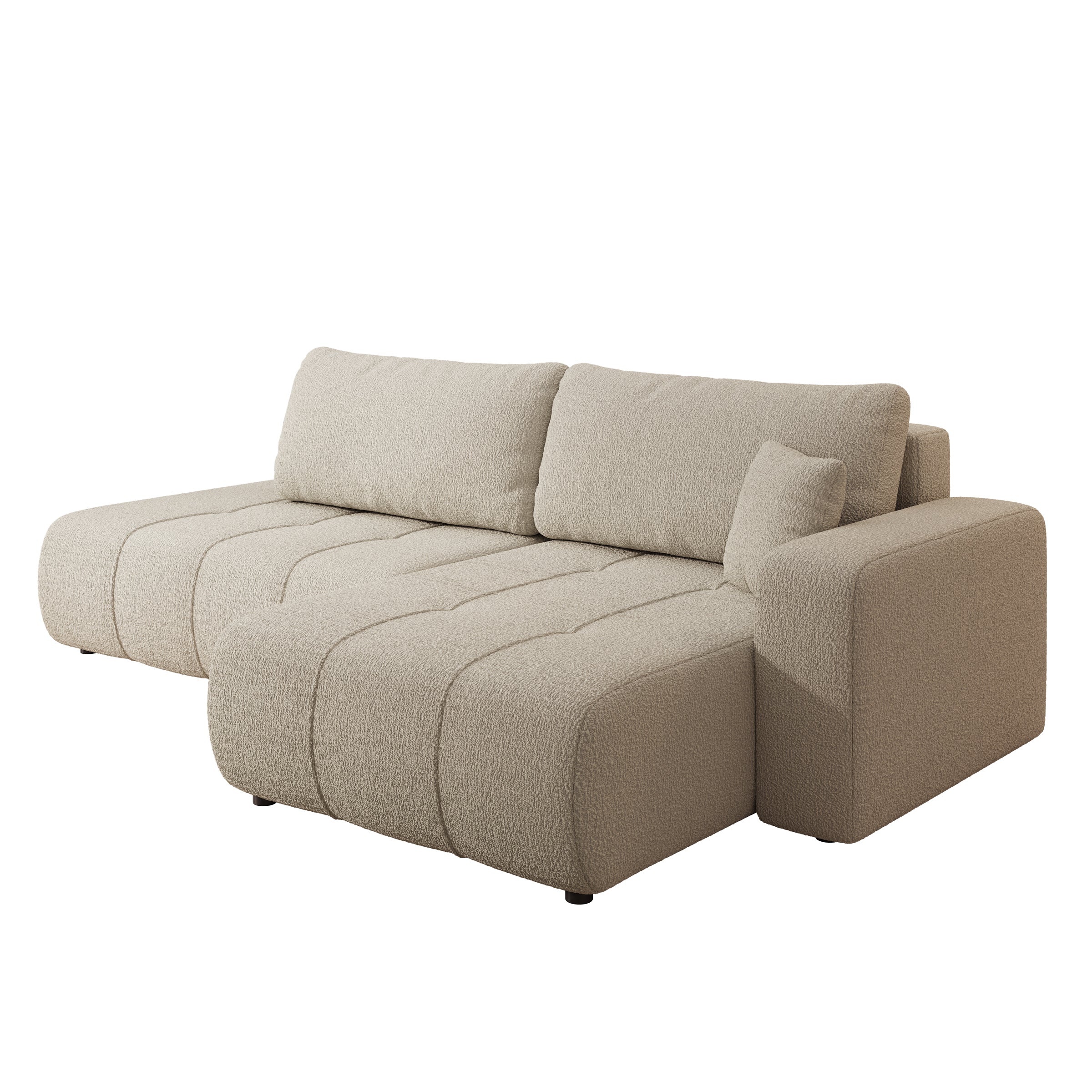 Feather L - Hoekbank - Teddystof beige - Rechts - Image 5