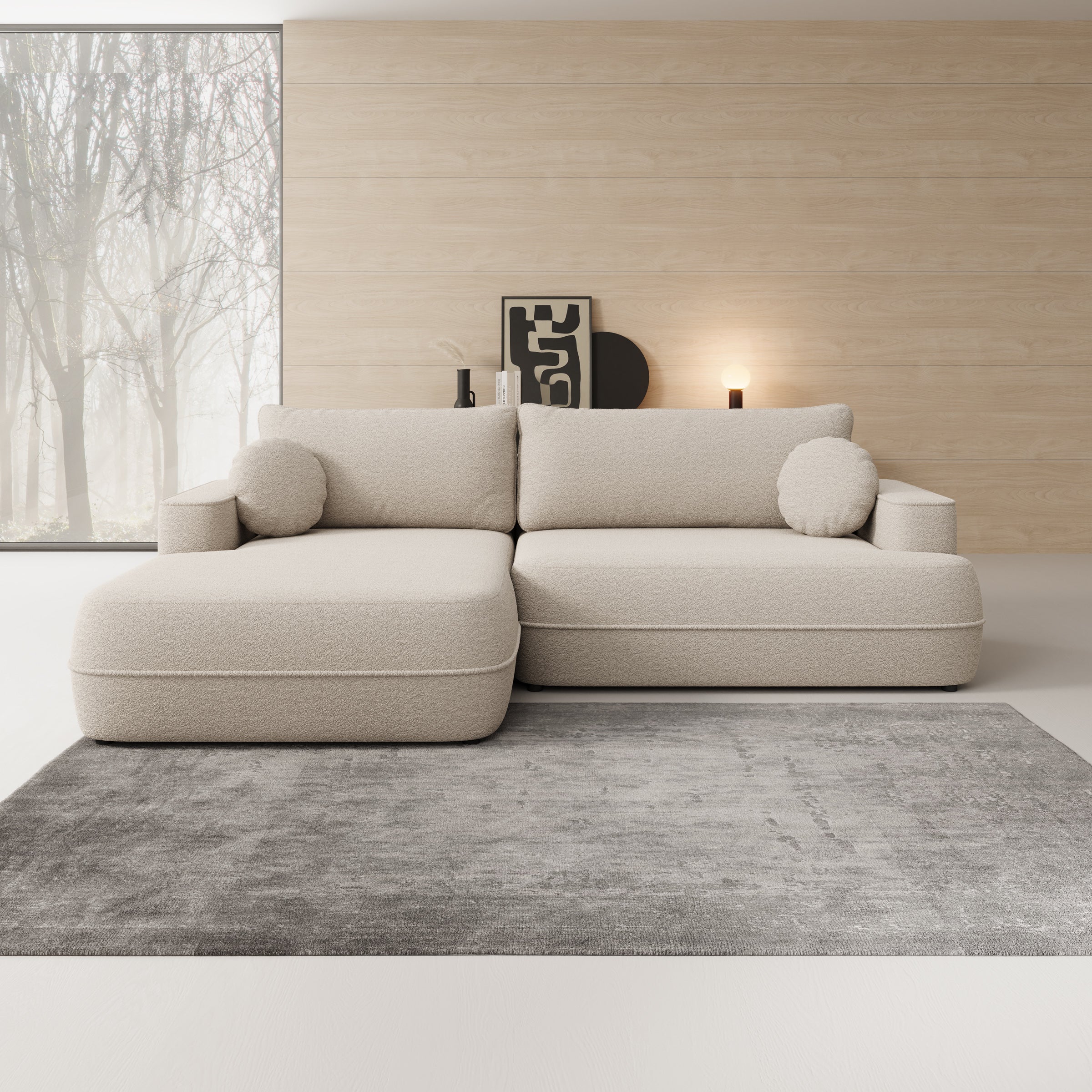 Fensa - Hoekbank 3-zits met chaise longue - Stof beige - Links - Image 2
