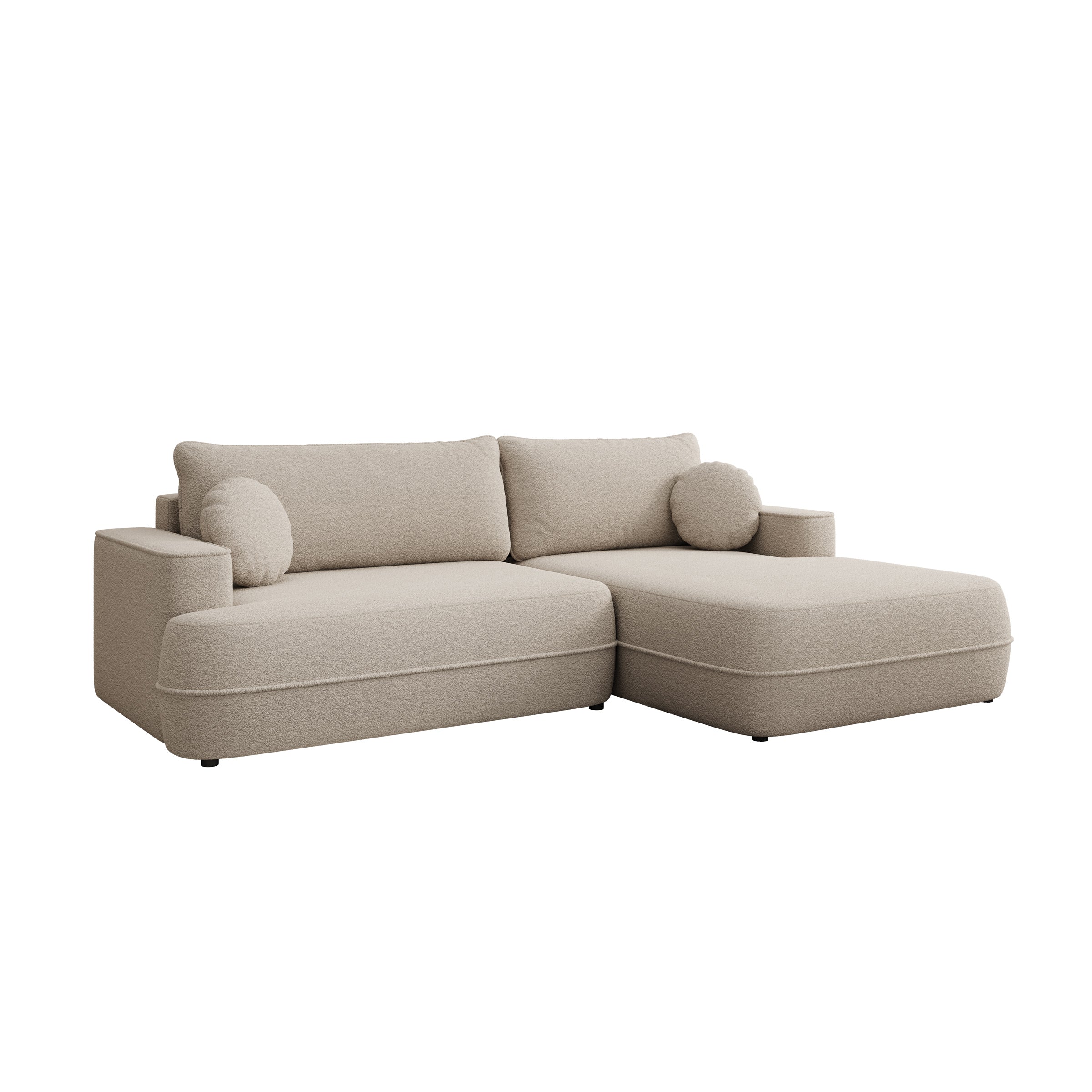 Fensa - Hoekbank 3-zits met chaise longue - Stof beige - Rechts - Image 4