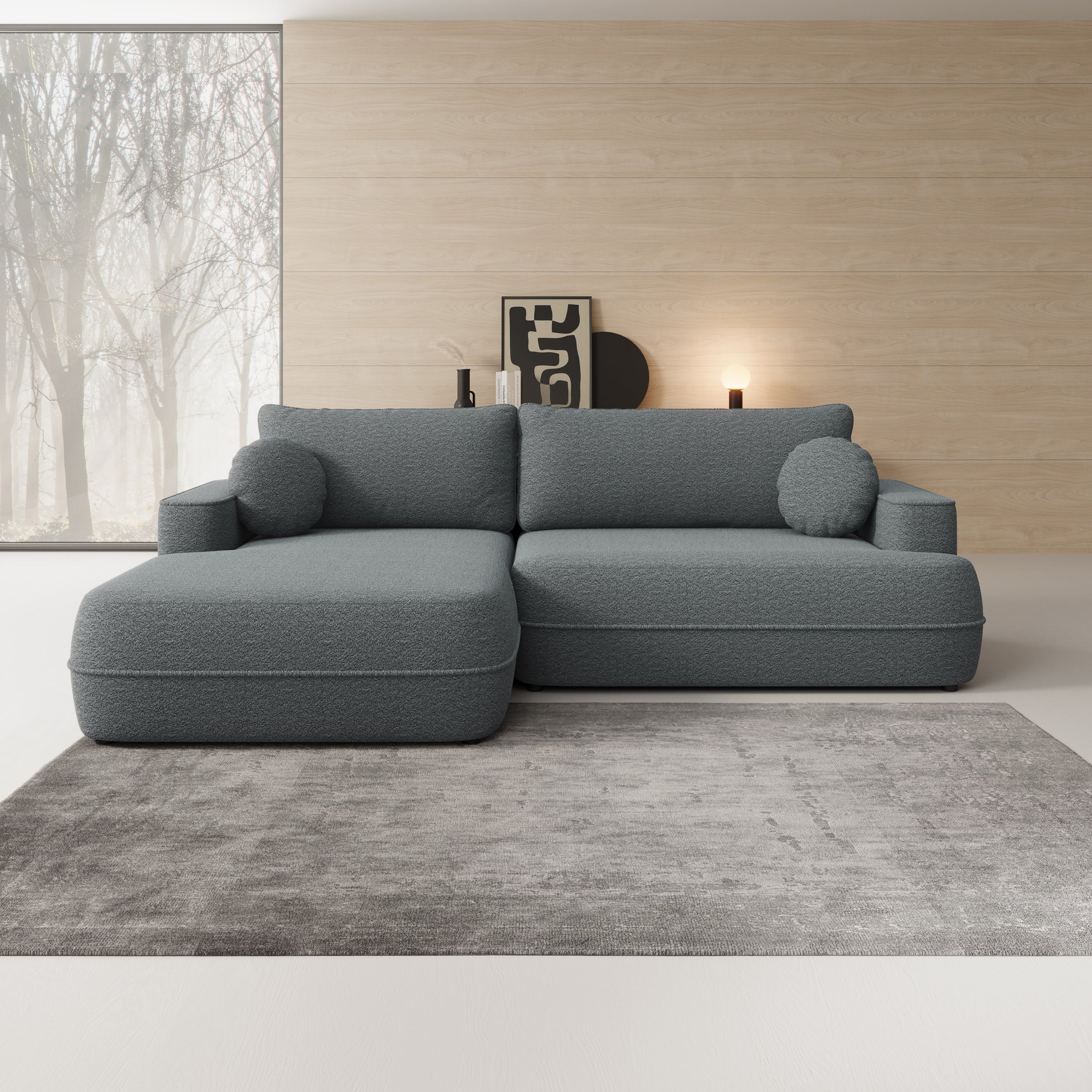 Fensa - Hoekbank 3-zits met chaise longue - Stof grijs - Links - Image 2