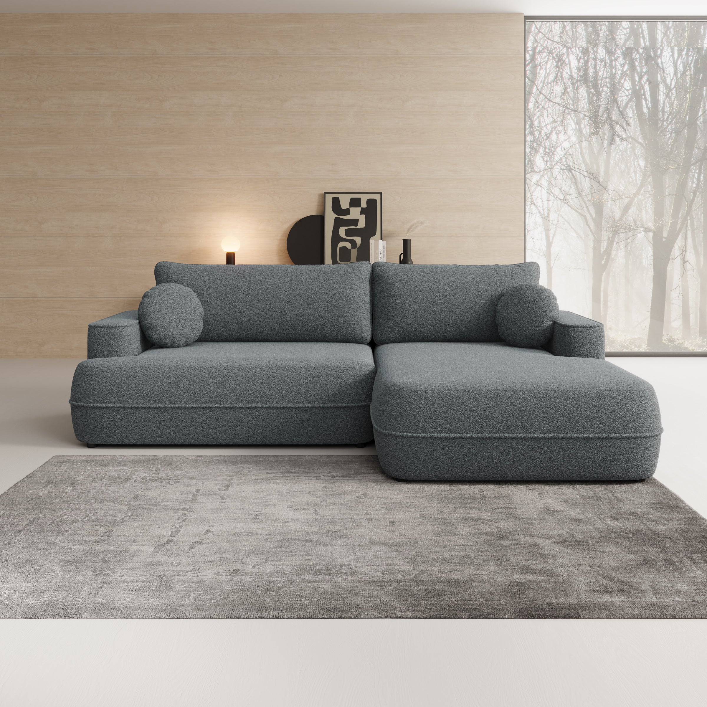 Fensa - Hoekbank 3-zits met chaise longue - Stof grijs - Rechts - Image 2