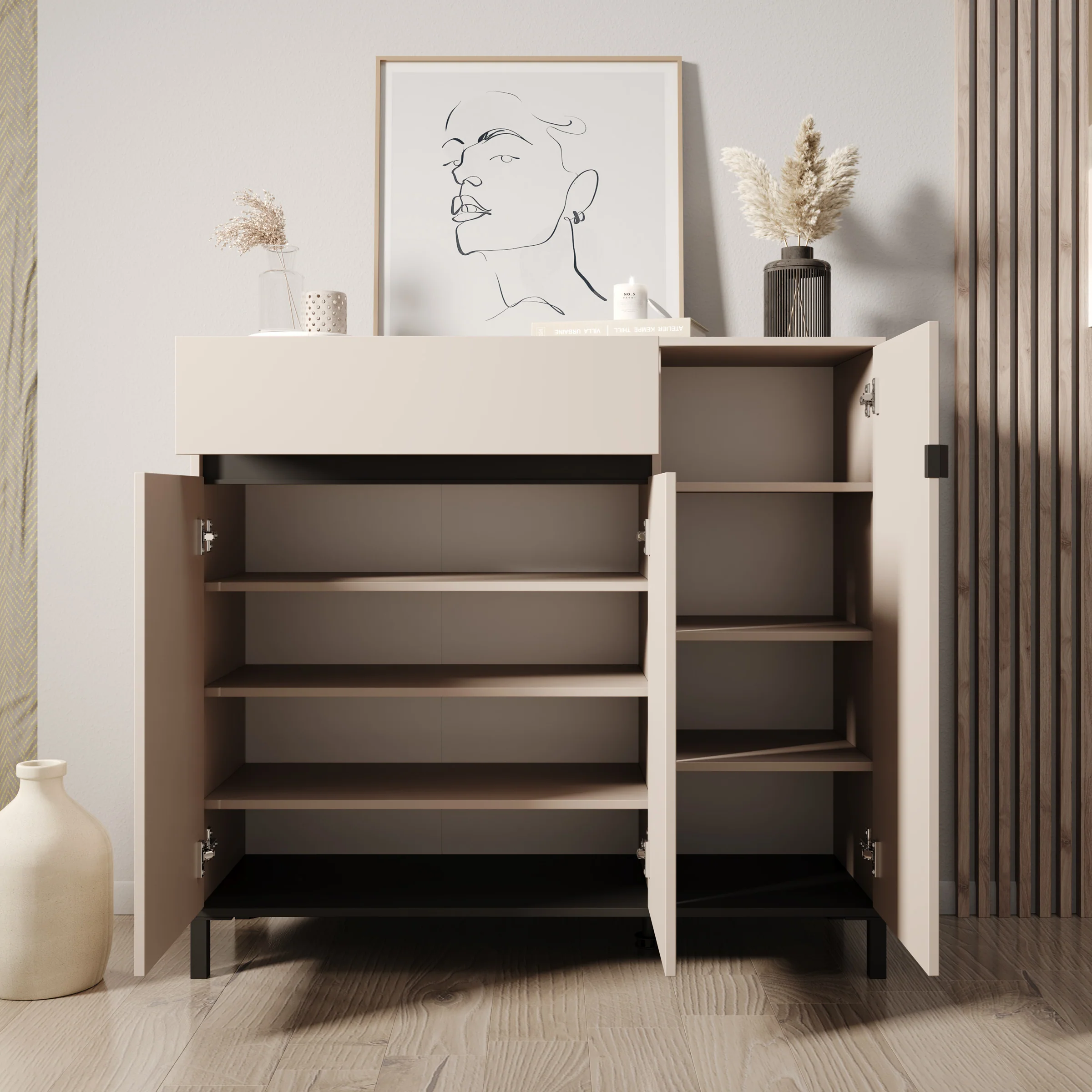 Finta - Schoenenkast - Beige - 119x40x110 cm - Image 2