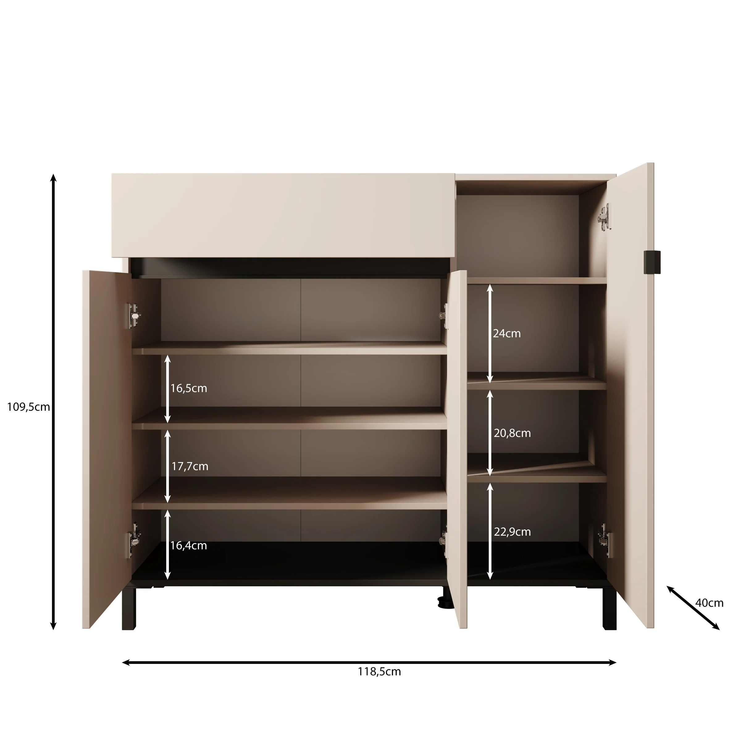 Finta - Schoenenkast - Beige - 119x40x110 cm - Image 6