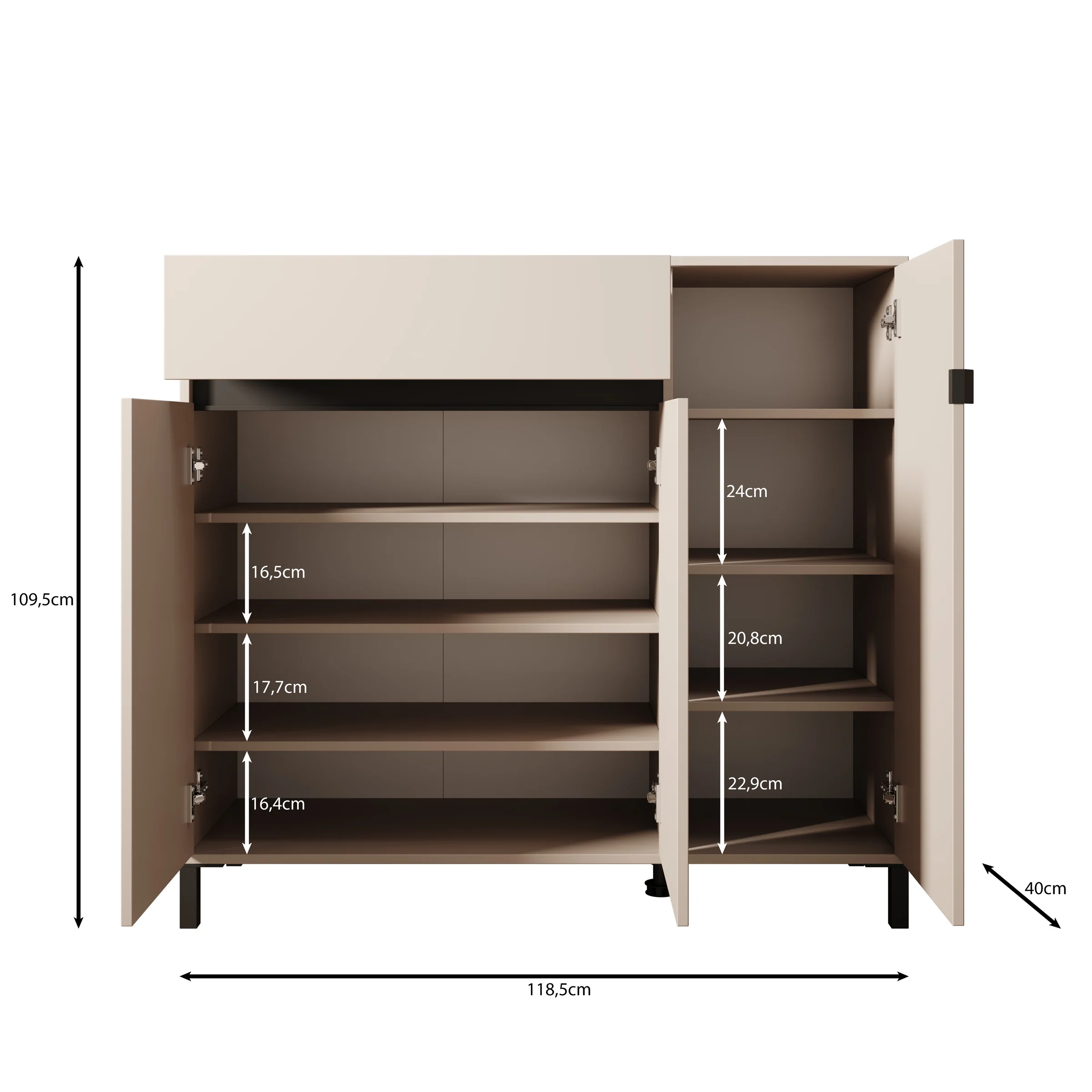 Finta - Schoenenkast - Eiken - 119x40x110 cm - Image 6