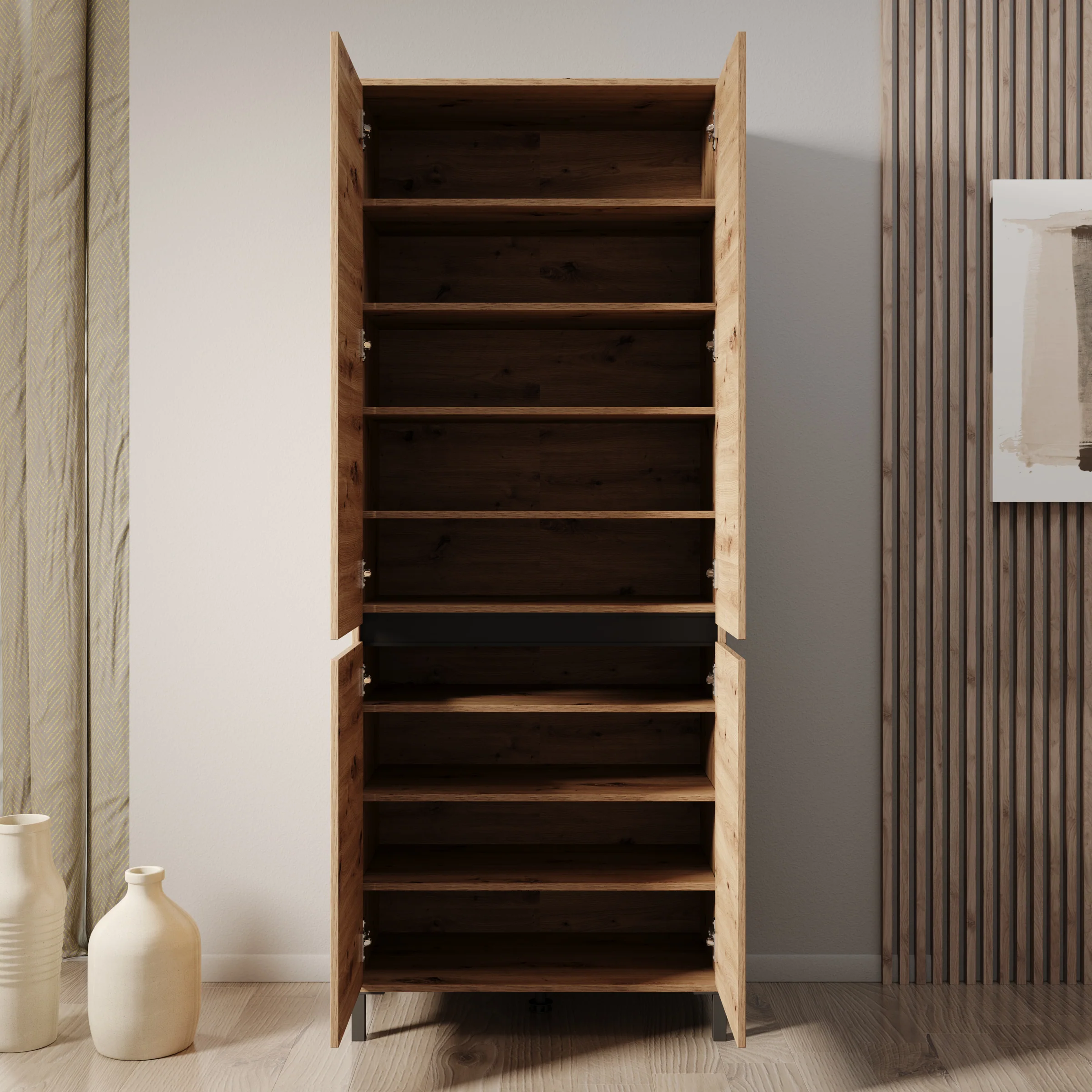 Finta - Schoenenkast - Eiken - 80x40x206 cm - Image 2