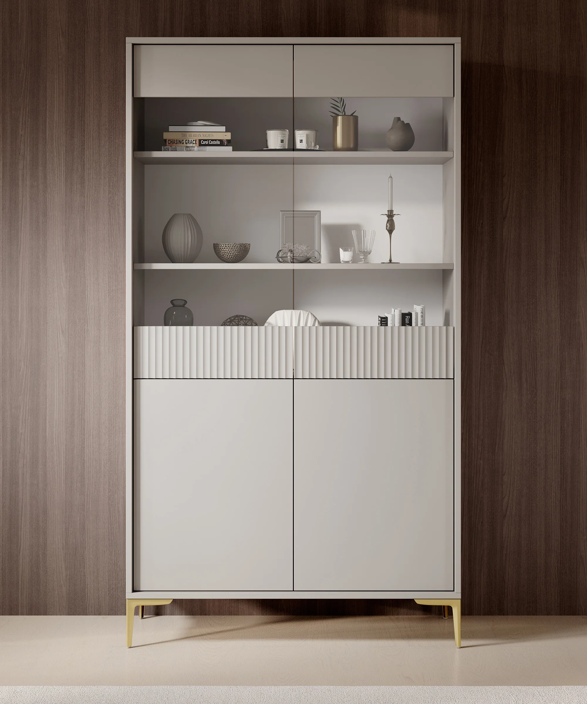 Five - Vitrinekast - Beige - 103x38x187 cm - Image 2