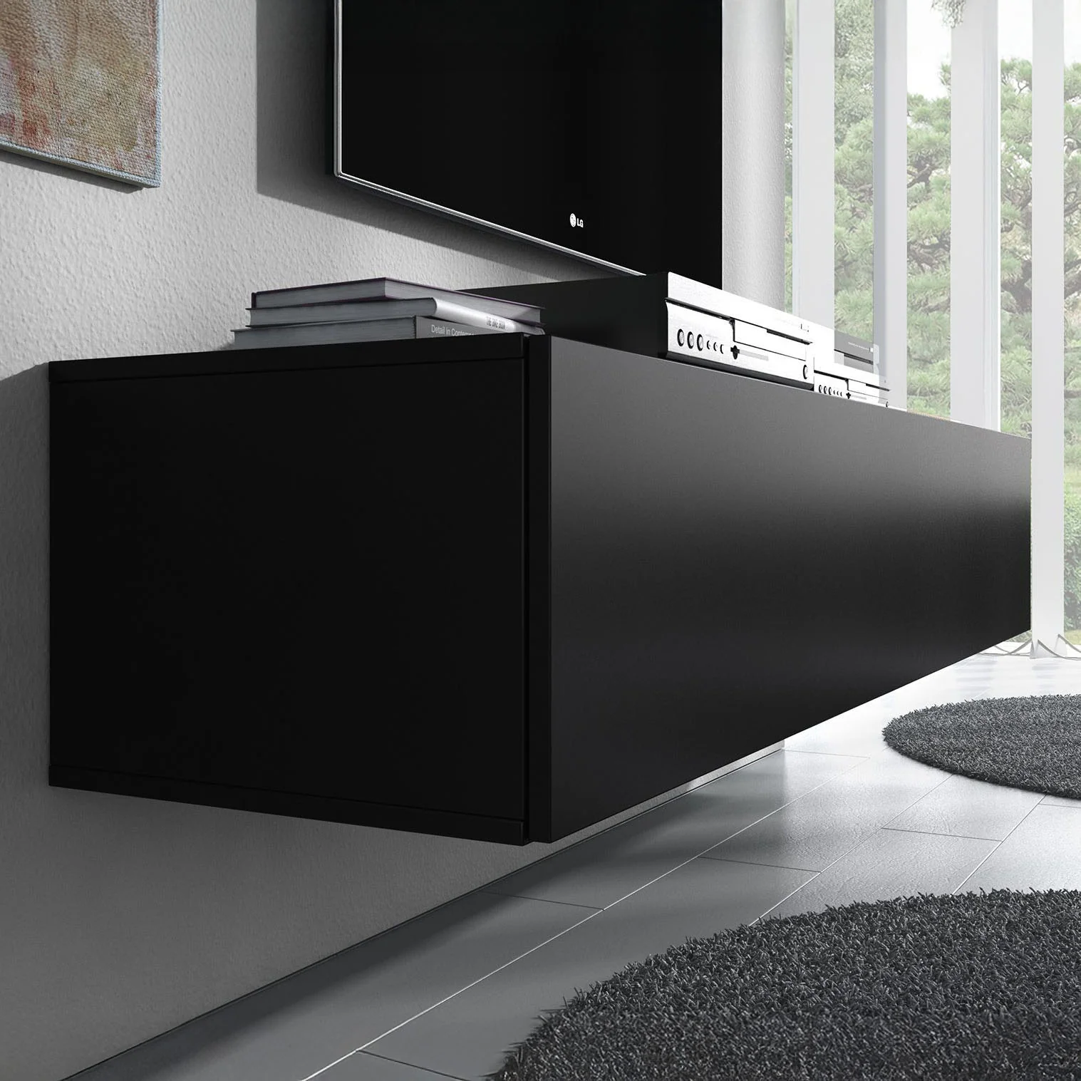 Flame - TV-Meubel - Mat zwart  - 160 cm - Image 4