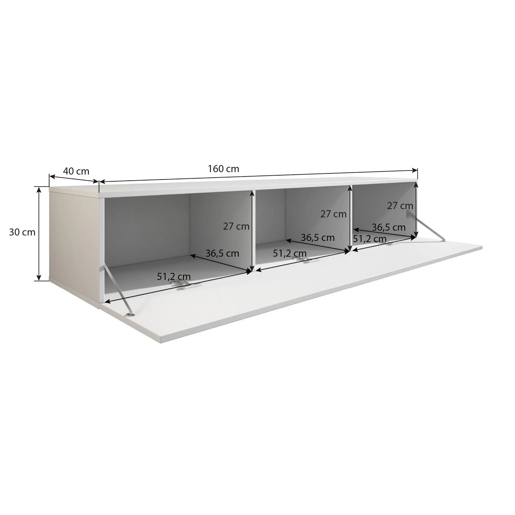 Flame - TV-Meubel - Mat zwart  - 160 cm - Image 5