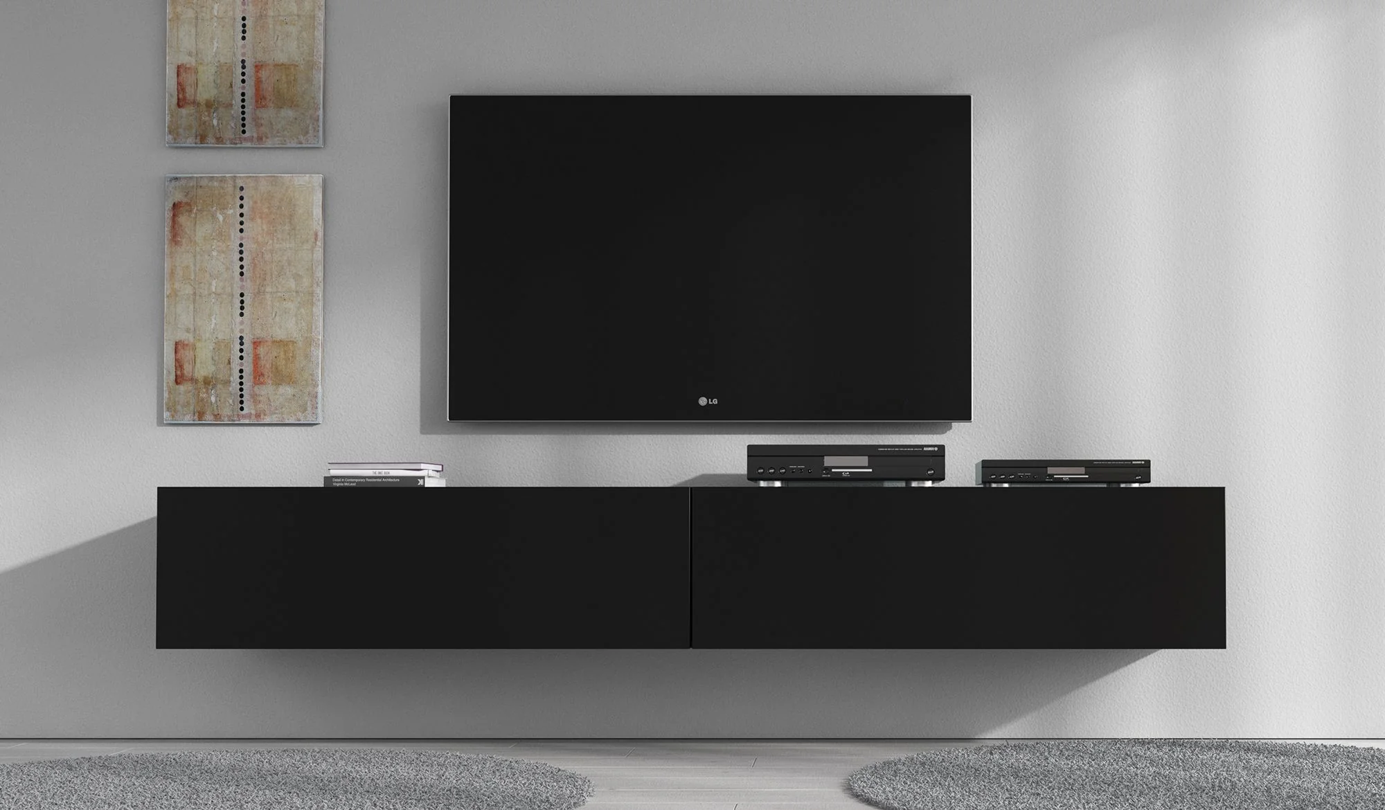 Flame - TV-Meubel - Mat zwart  - 200 cm - Image 2
