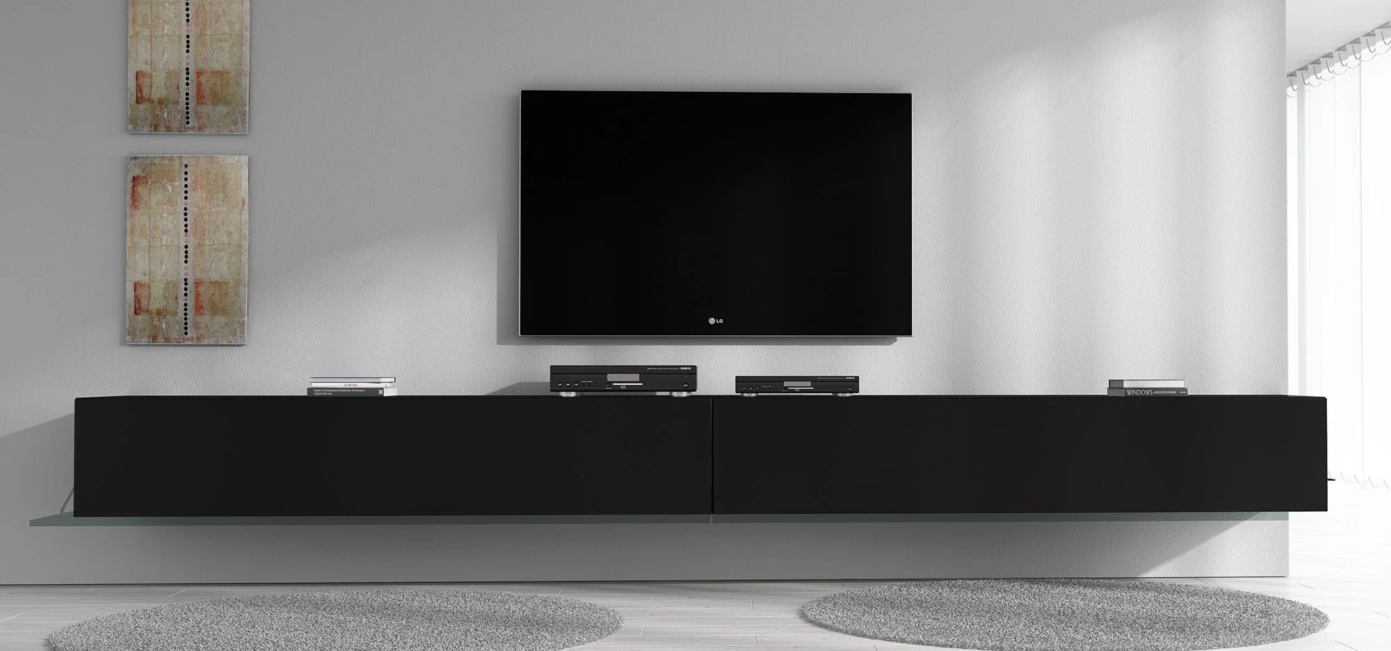 Flame - TV-Meubel - Mat zwart  - 320 cm - Image 2