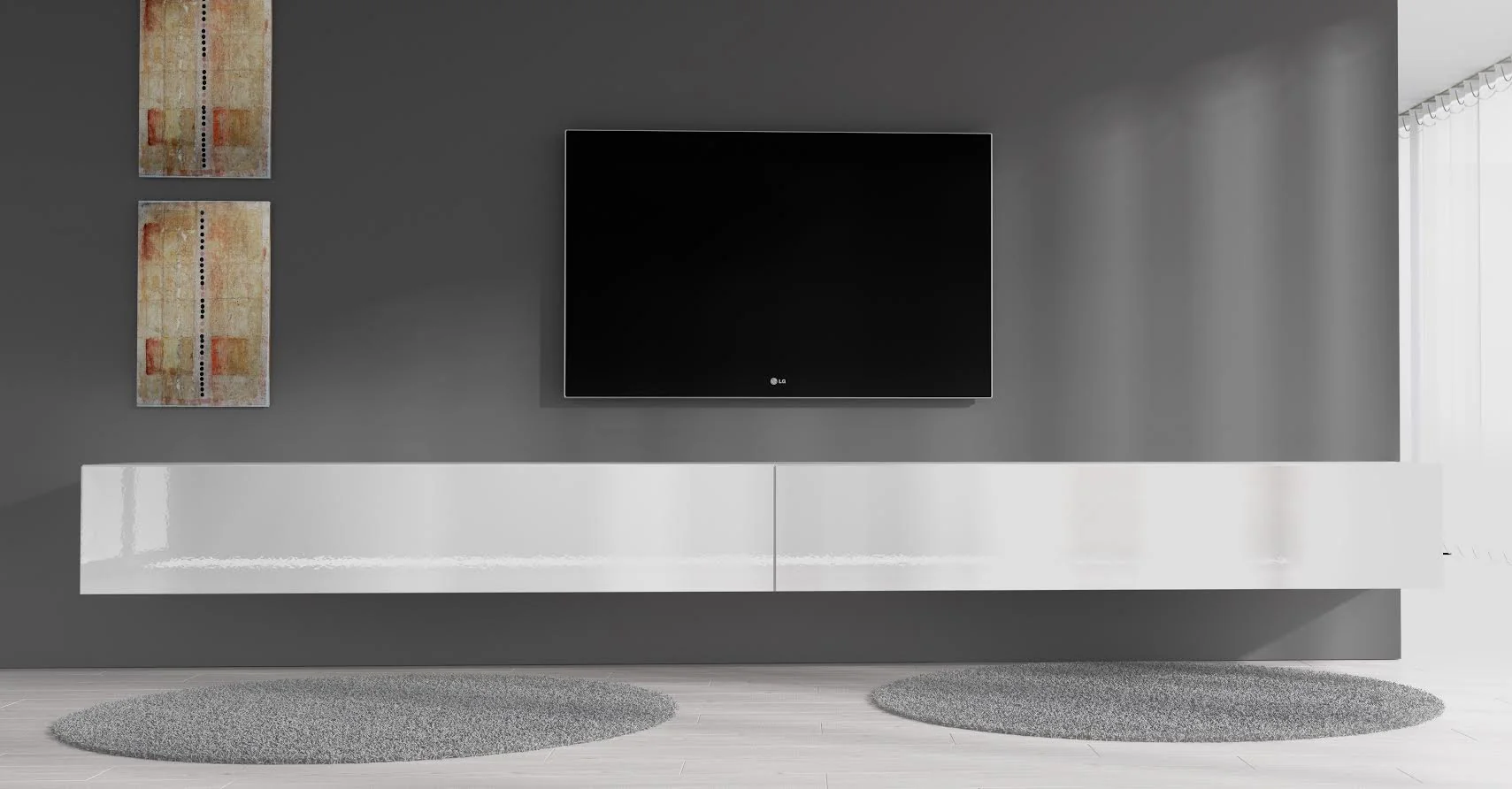 Flame - TV-Meubel - Wit - 320 cm - Image 2
