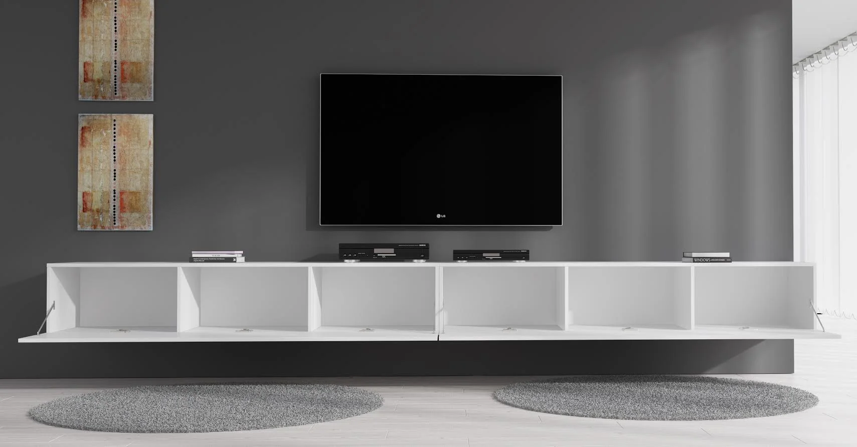 Flame - TV-Meubel - Wit - 320 cm - Image 3