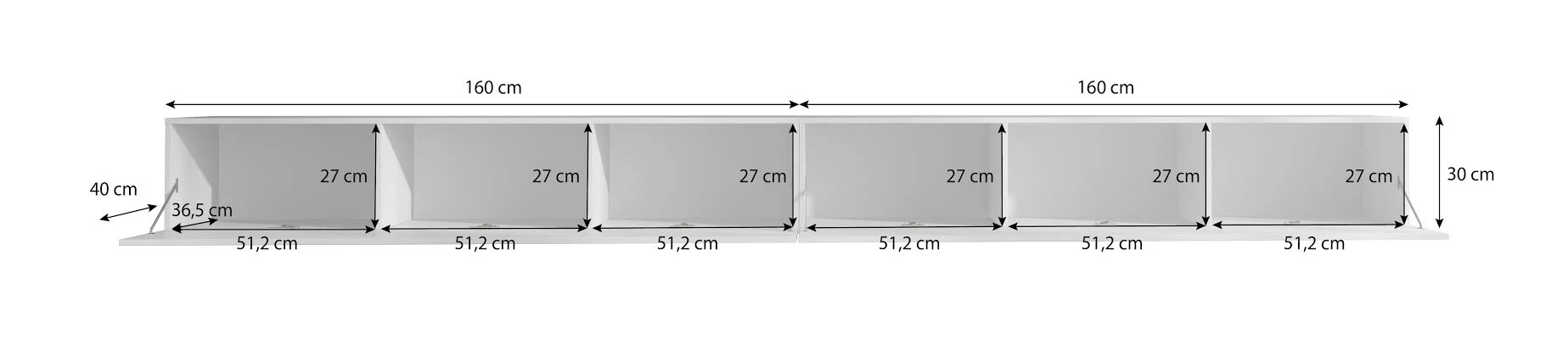 Flame - TV-Meubel - Wit - 320 cm - Image 5
