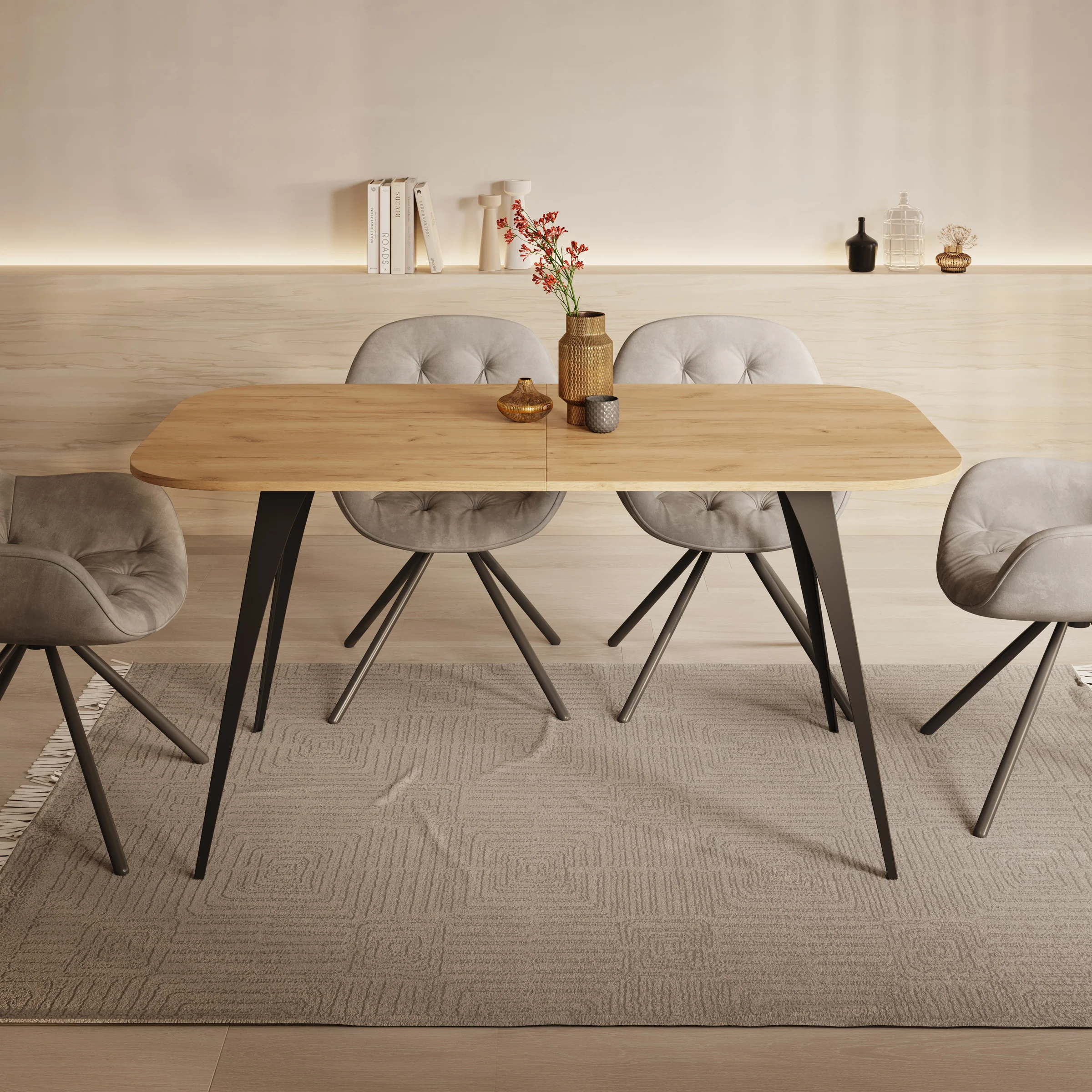Flix - Eetkamertafel - Eiken - 160x90x76 cm - Image 2