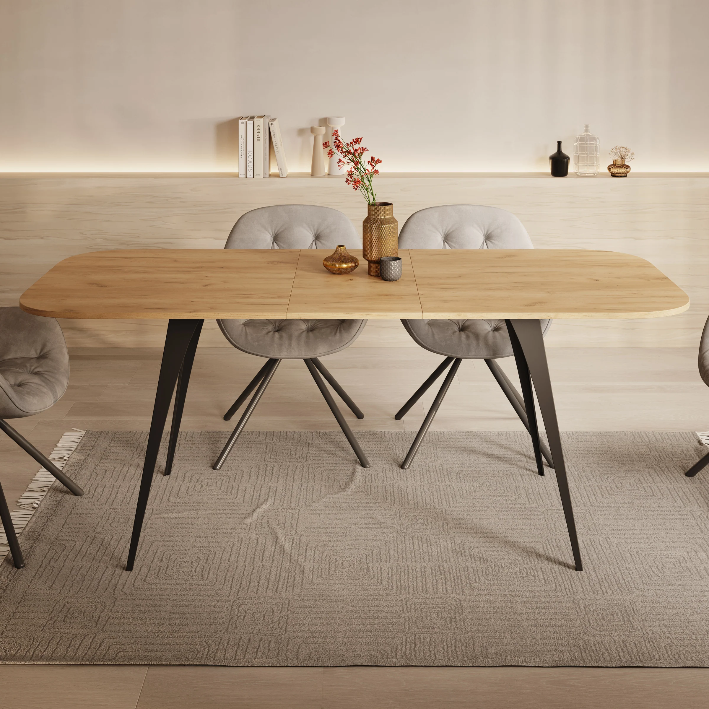 Flix - Eetkamertafel - Eiken - 160x90x76 cm - Image 3