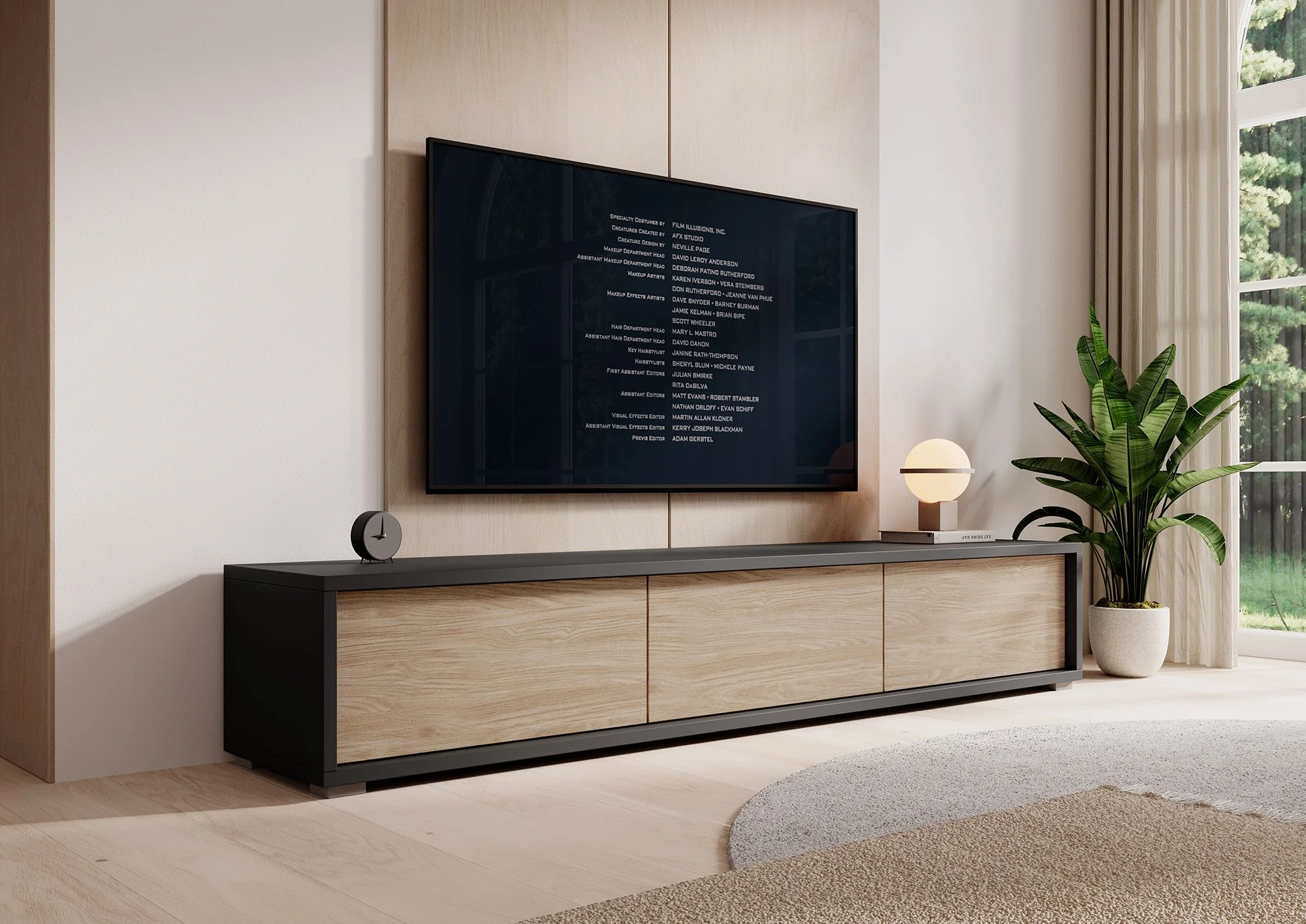 Fortunato - TV-Meubel - Antraciet/eiken - 180 cm - Image 2