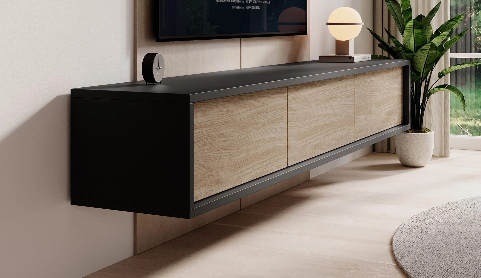 Fortunato - TV-Meubel - Antraciet/eiken - 180 cm - Image 7