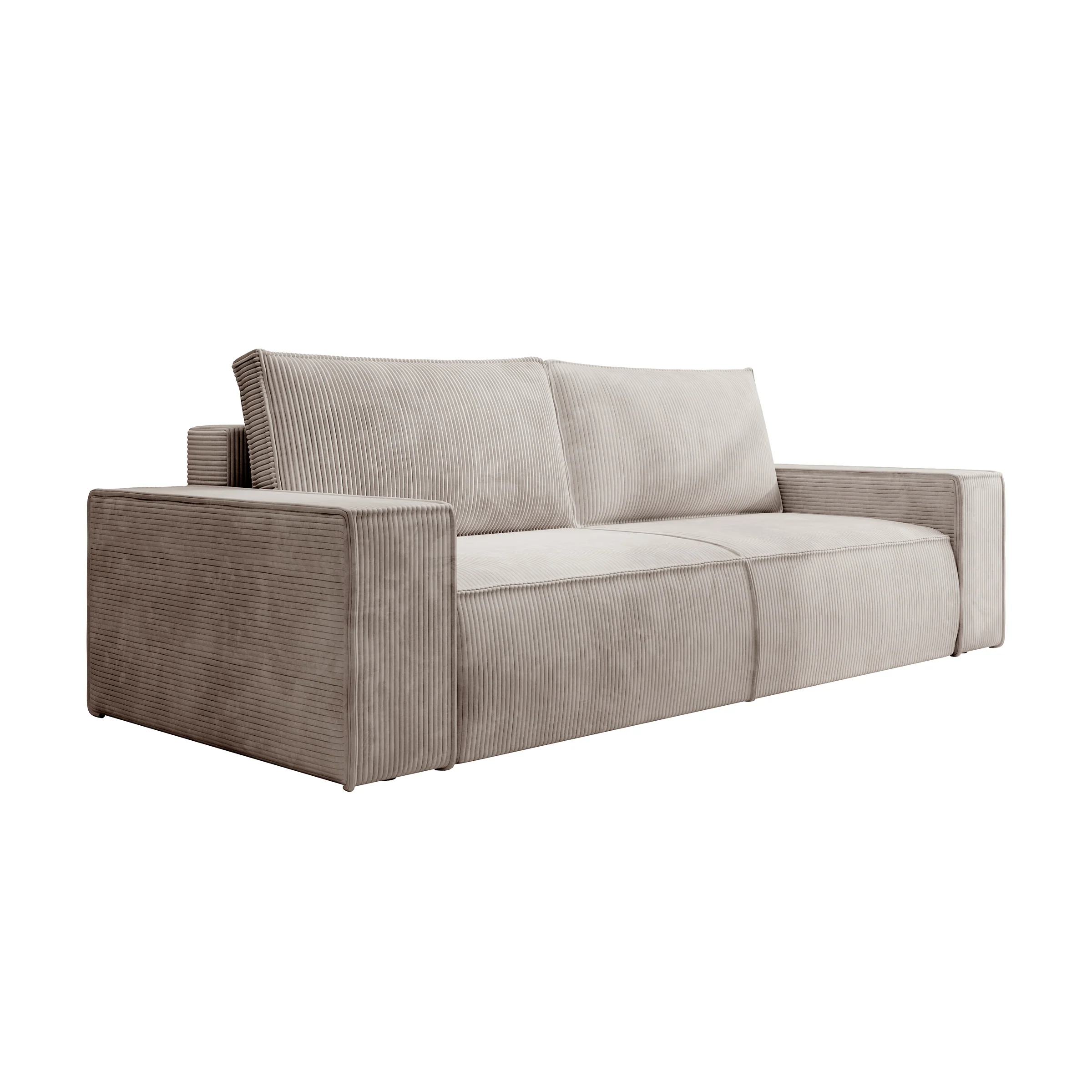 Foster - 3-zitsbank met slaapfunctie - Ribstof beige - 257x102x85 cm - Image 7