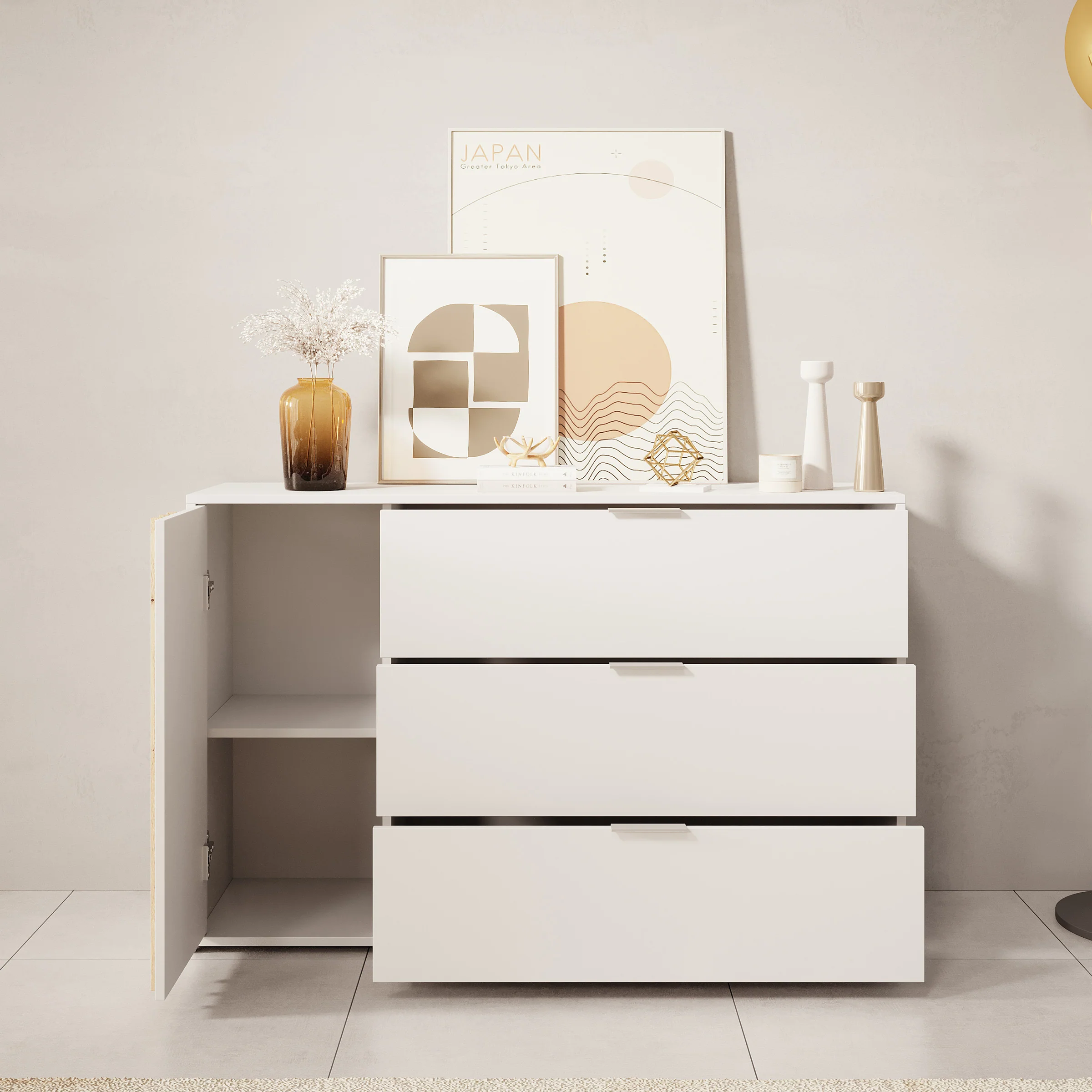 Franklin - Dressoir - Wit - 125x35x80 cm - Image 2