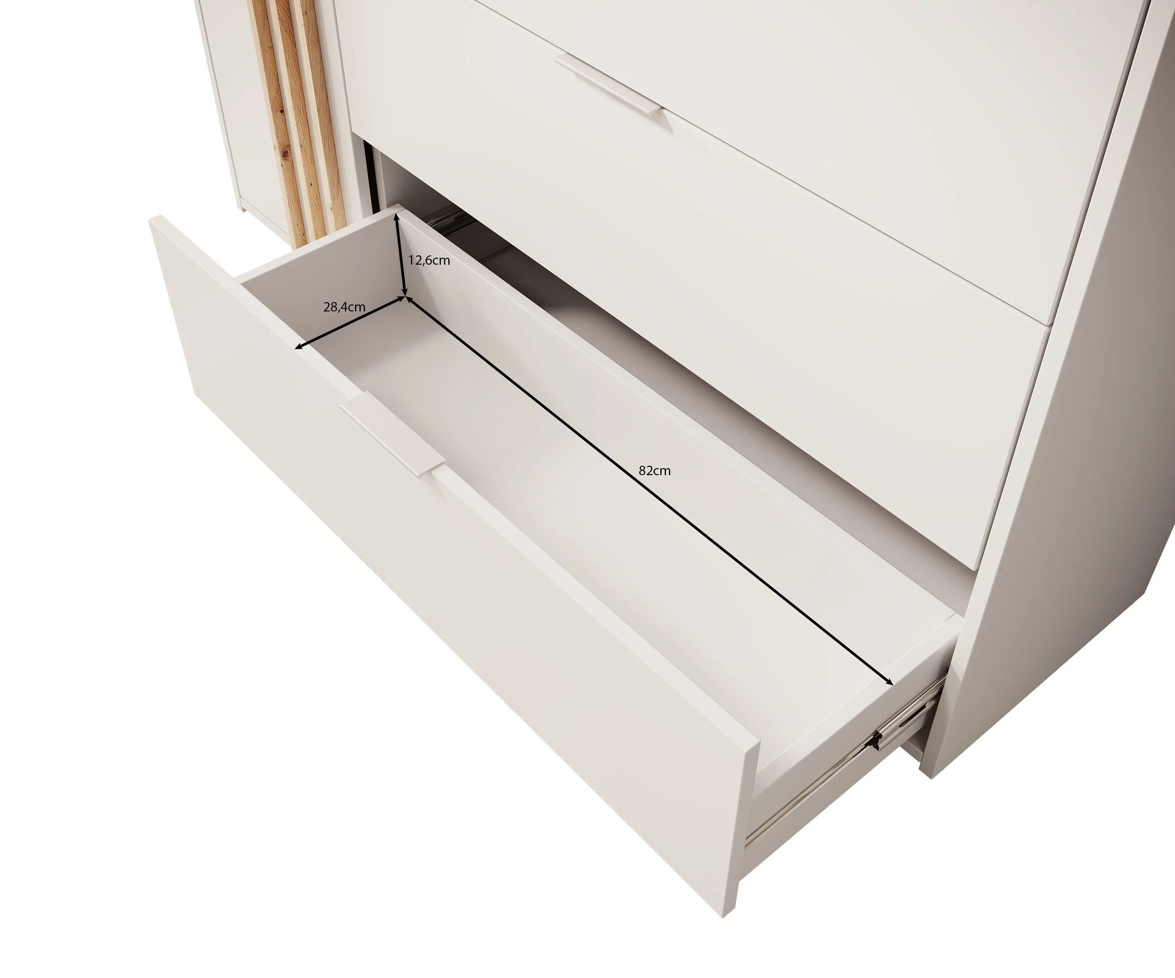 Franklin - Dressoir - Wit - 125x35x80 cm - Image 6