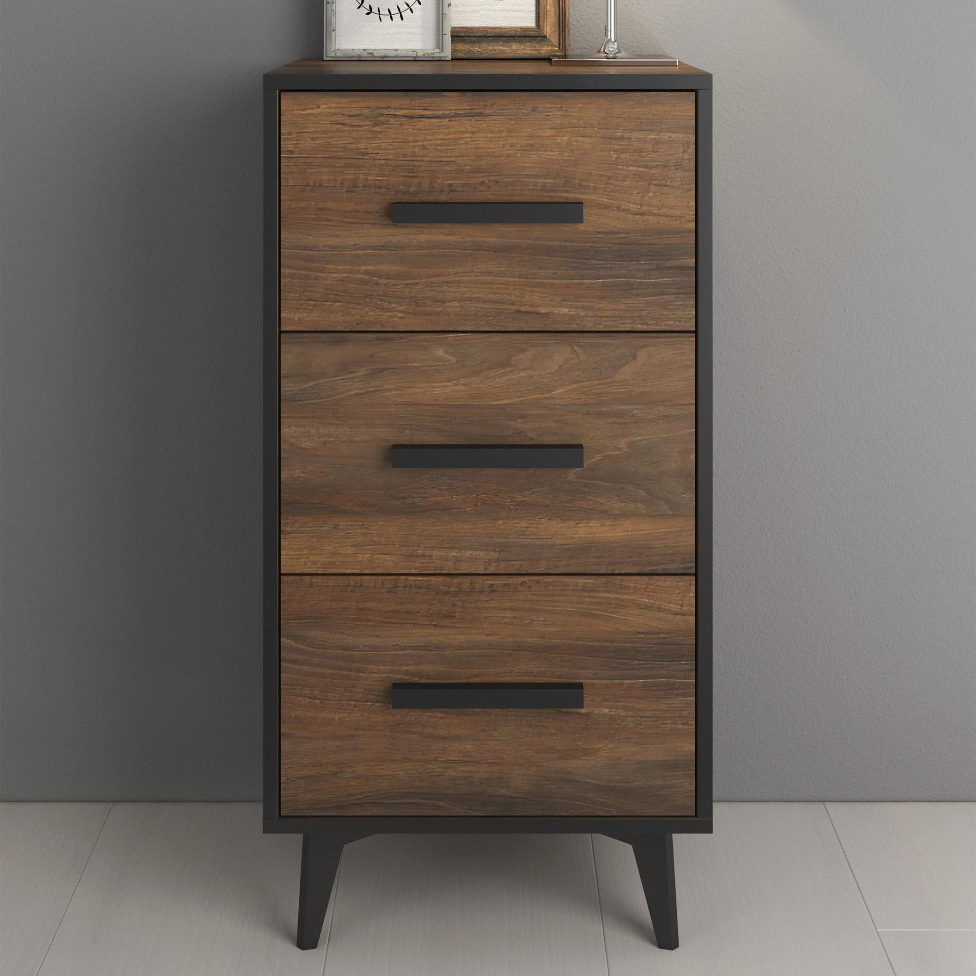 Frey - Ladekast - Donker eiken/zwart - 47x40x95 cm - Image 3